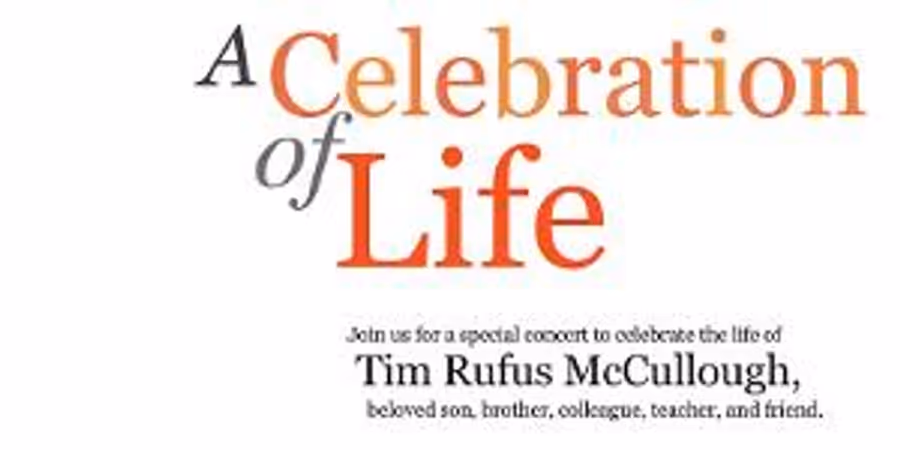 Bloomingdale School Of Music Presents A CELEBRATION OF LIFE: Tim Rufus McCullough, May 23 Image
