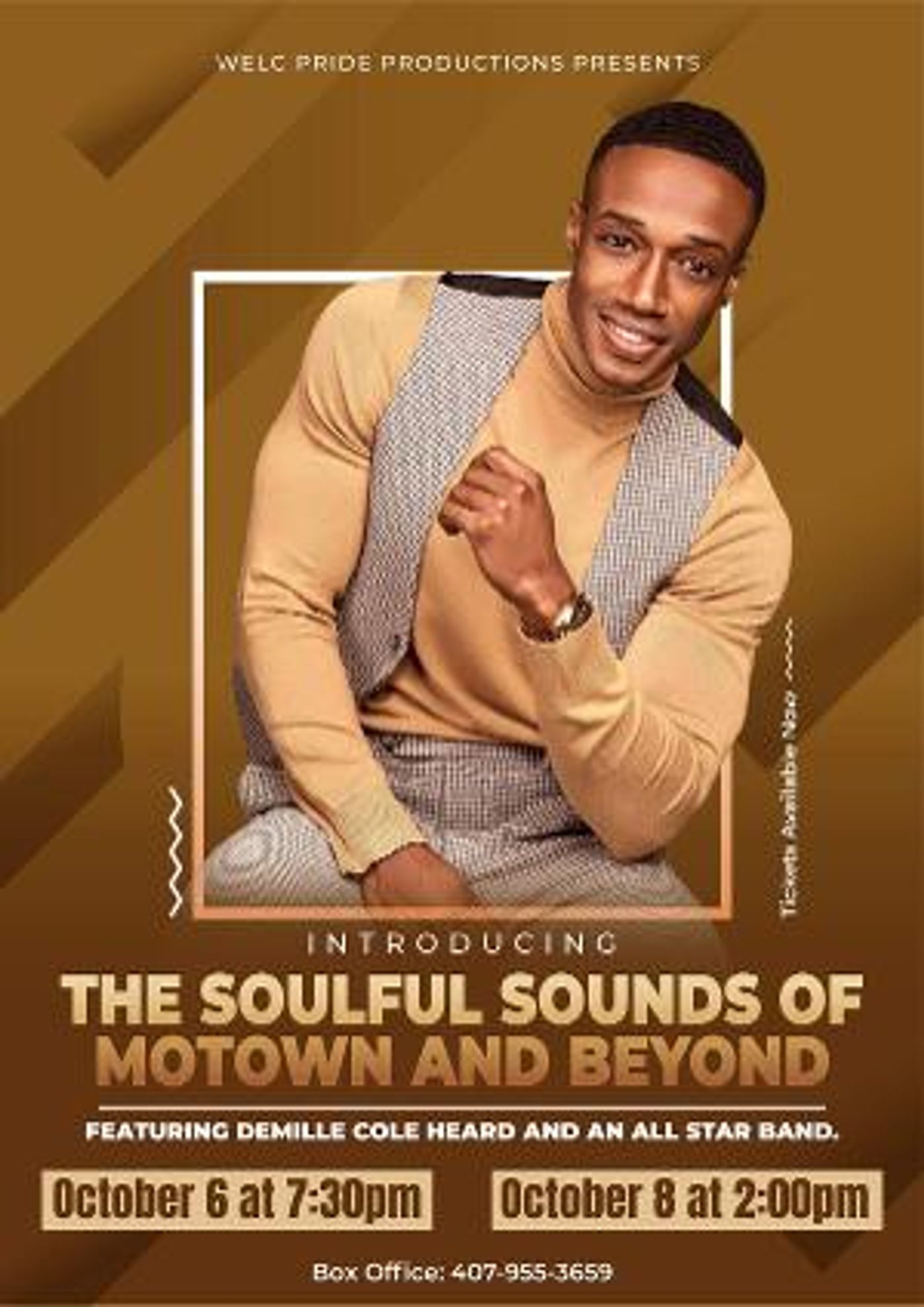 Welc Pride Productions Presents THE SOULFUL SOUNDS OF MOTOWN AND BEYOND Starring DeMille Cole-Heard  Image