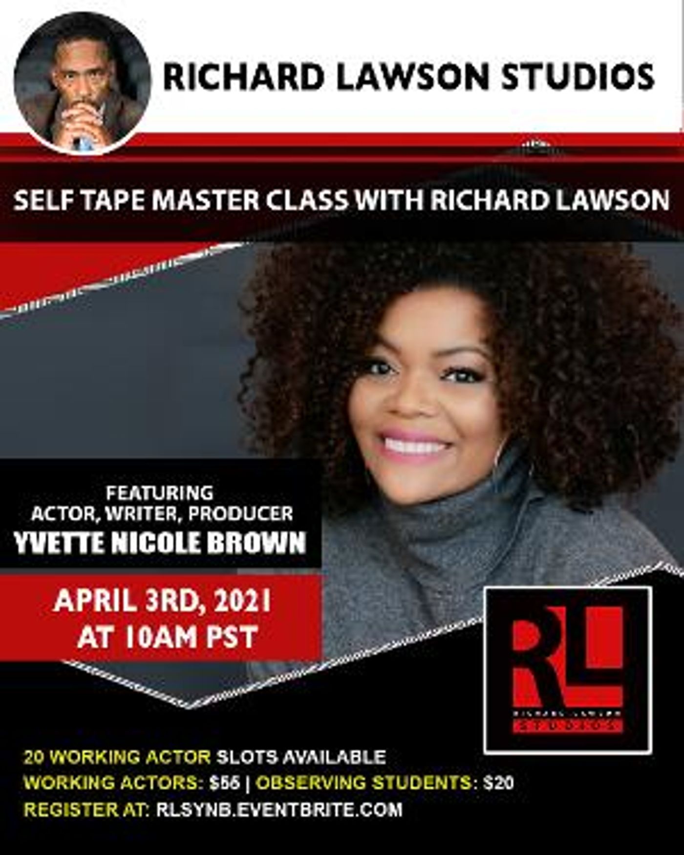 The Richard Lawson Studios Welcomes Yvette Nicole Brown As Guest Teacher For The Self Tape Master Class Series  Image
