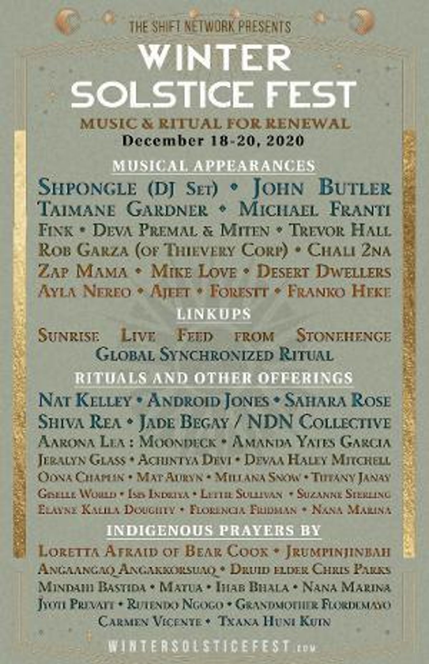 The Shift Network Announces Winter Solstice Fest, Featuring Shpongle, John Butler, Taimane and More  Image