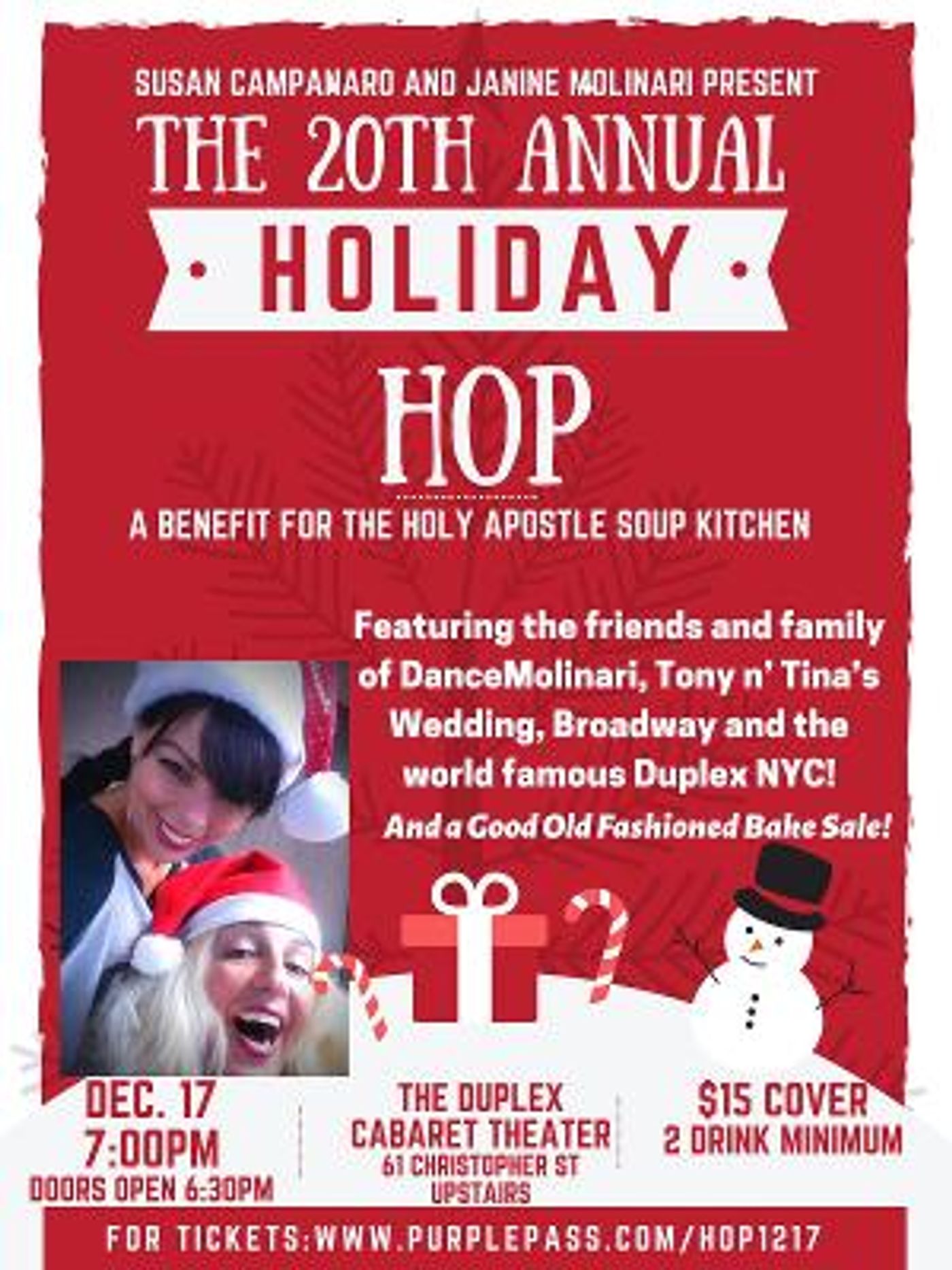 Dance Molinari Presents 20th Annual Holiday Hop Show December 17 At The Duplex Cabaret Theatre  Image