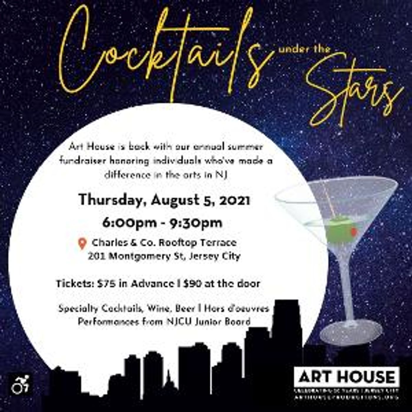 Art House Productions Announces Cocktails Under The Stars Fundraiser  Image