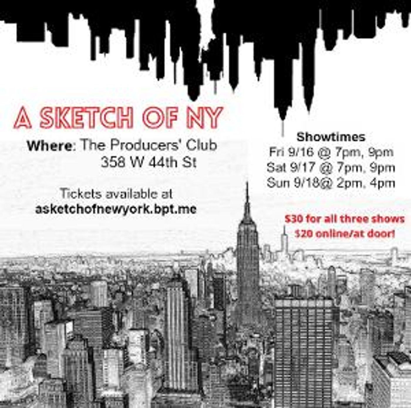 Long-Running A SKETCH OF NEW YORK to Play The Producers' Club This Week  Image