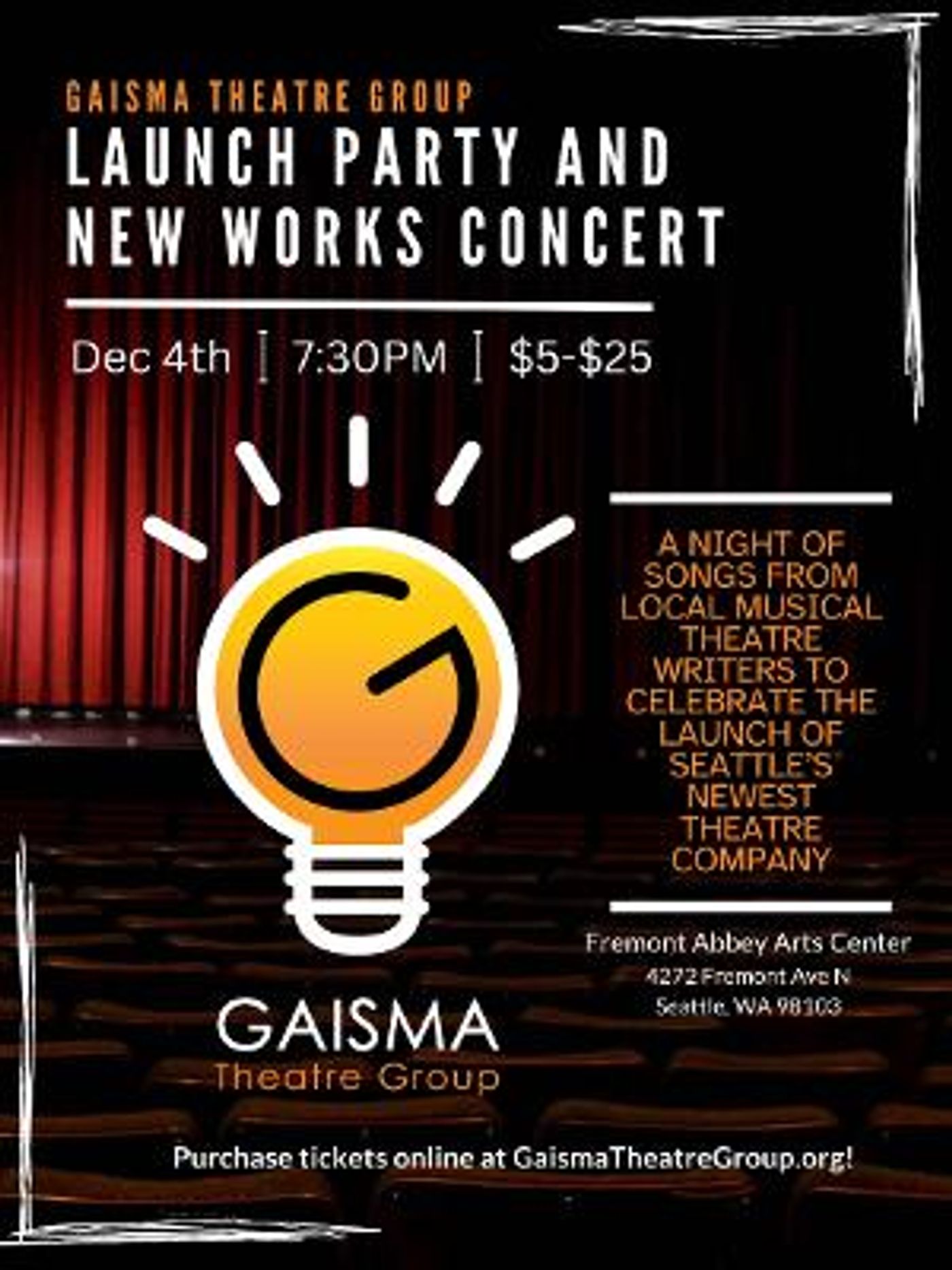 Gaisma Theater Group to Present Company Launch Party And New Works Concert  Image
