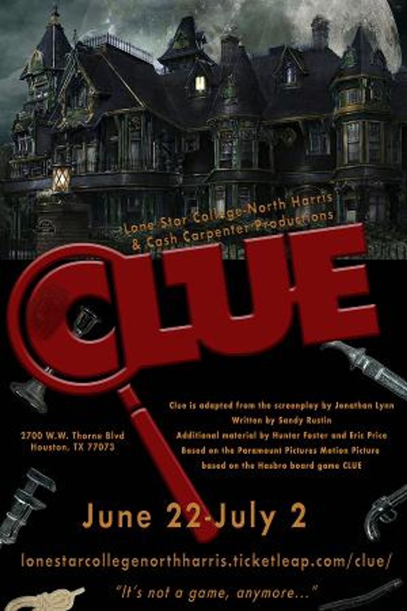Lone Star College-North Harris & Cash Carpenter Productions to Present CLUE in June  Image