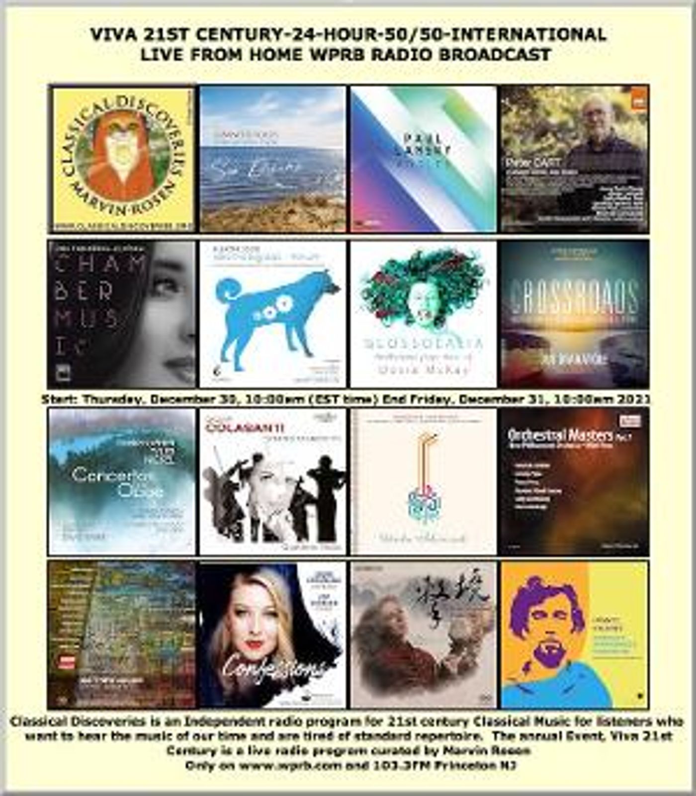 Classical Discoveries With Marvin Rosen Presents: Viva 21st Century 50/50, A 24 Hour Marathon Of Music By Living Composers  Image