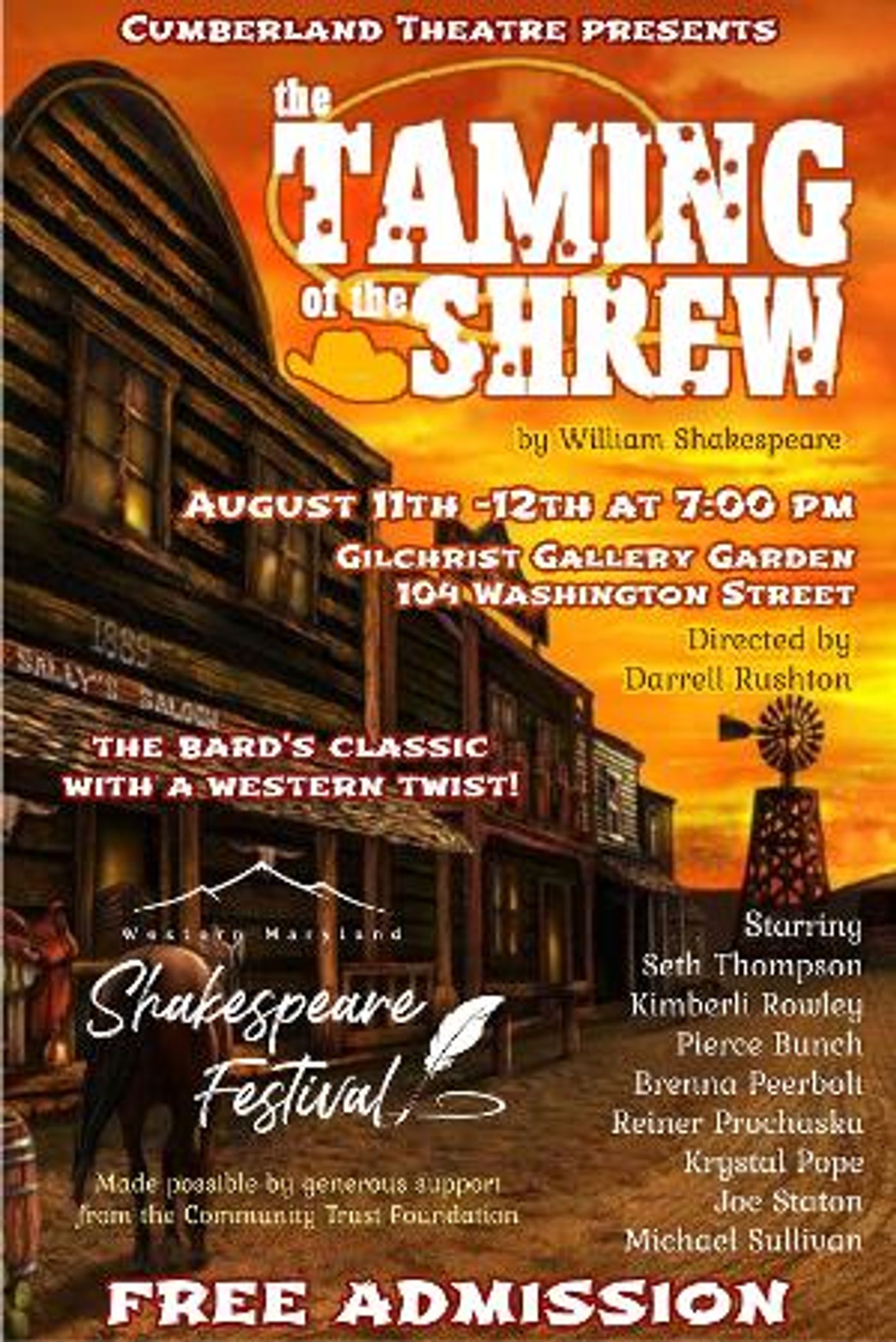 Free Shakespeare in the Park Festival Returns to Western Maryland  Image