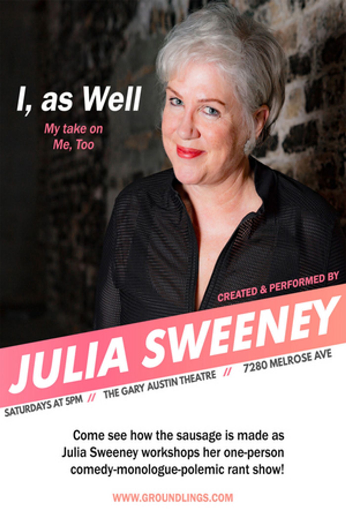 SATURDAY NIGHT LIVE Alumna Julia Sweeney Returns To The Groundlings Stage With I, AS WELL  Image