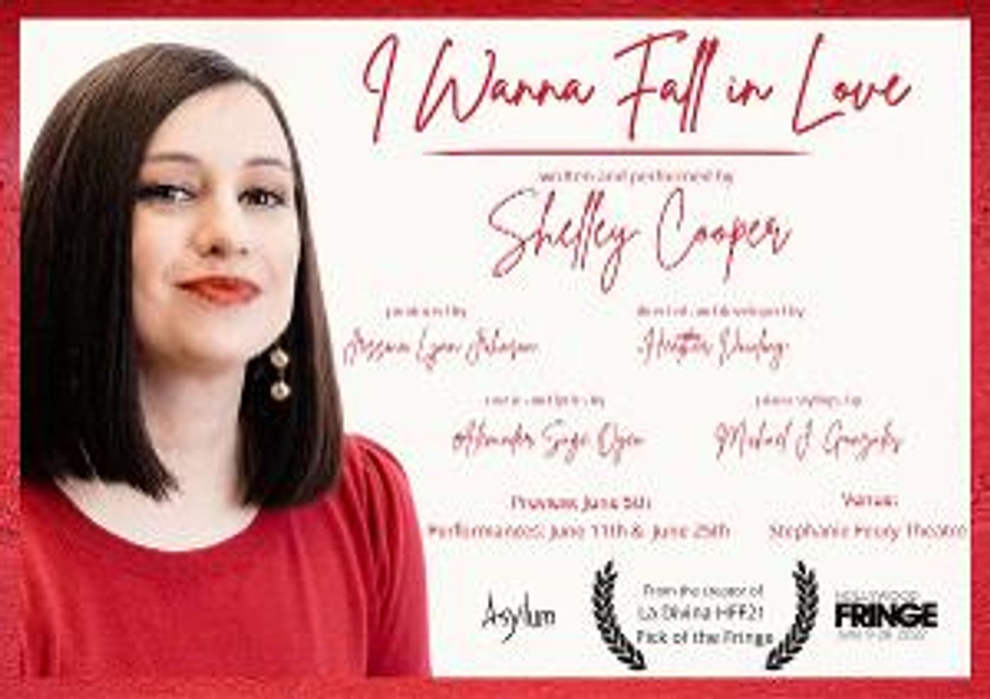 I WANNA FALL IN LOVE Starts in June at Asylum @ Stephanie Feury Studio Theatre  Image