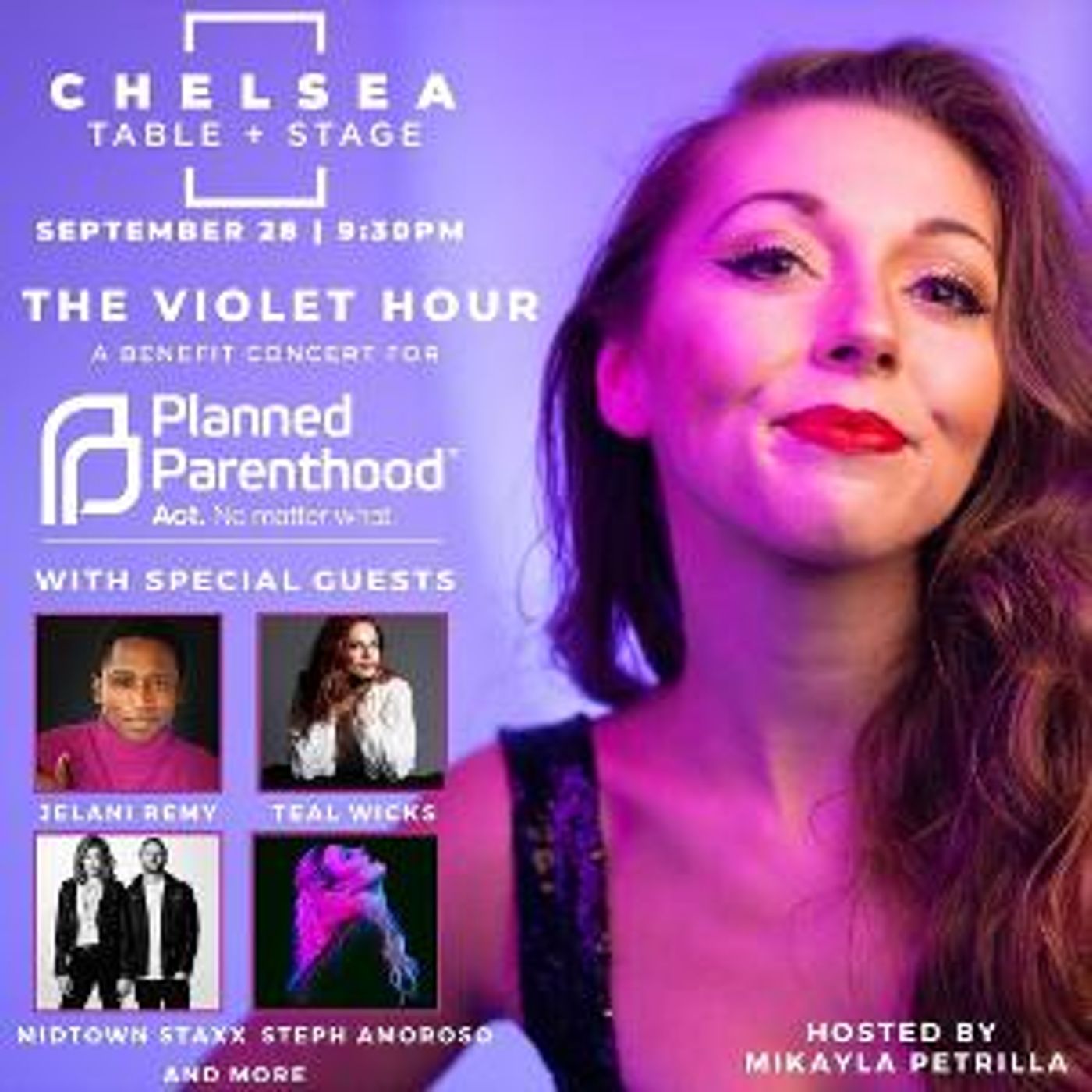 Chelsea Table and Stage Present THE VIOLET HOUR: A Planned Parenthood Benefit Concert, September 28  Image