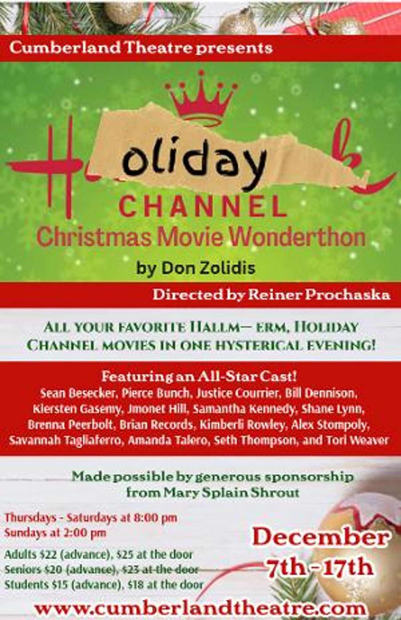 Hallmark Christmas Parody Next Up At Cumberland Theatre  Image