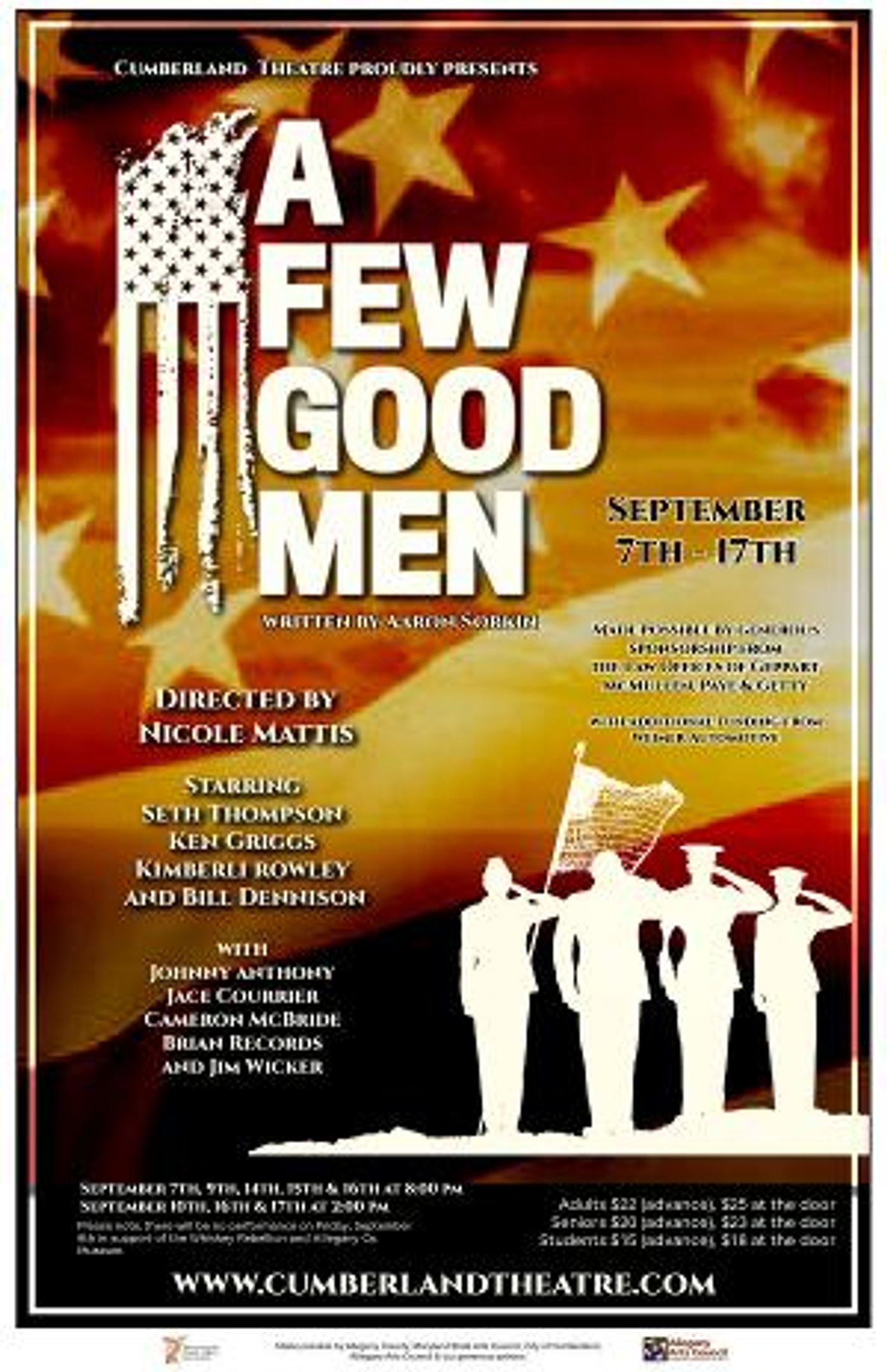 A FEW GOOD MEN to Open at Cumberland Theatre in September  Image