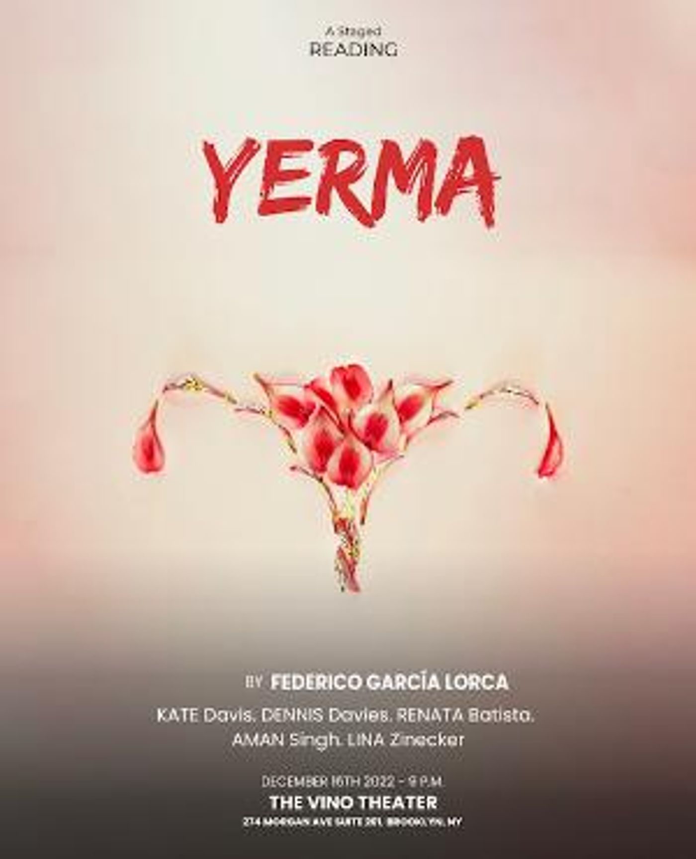 YERMA Staged Reading to be Presented at The Vino Theater Tomorrow  Image