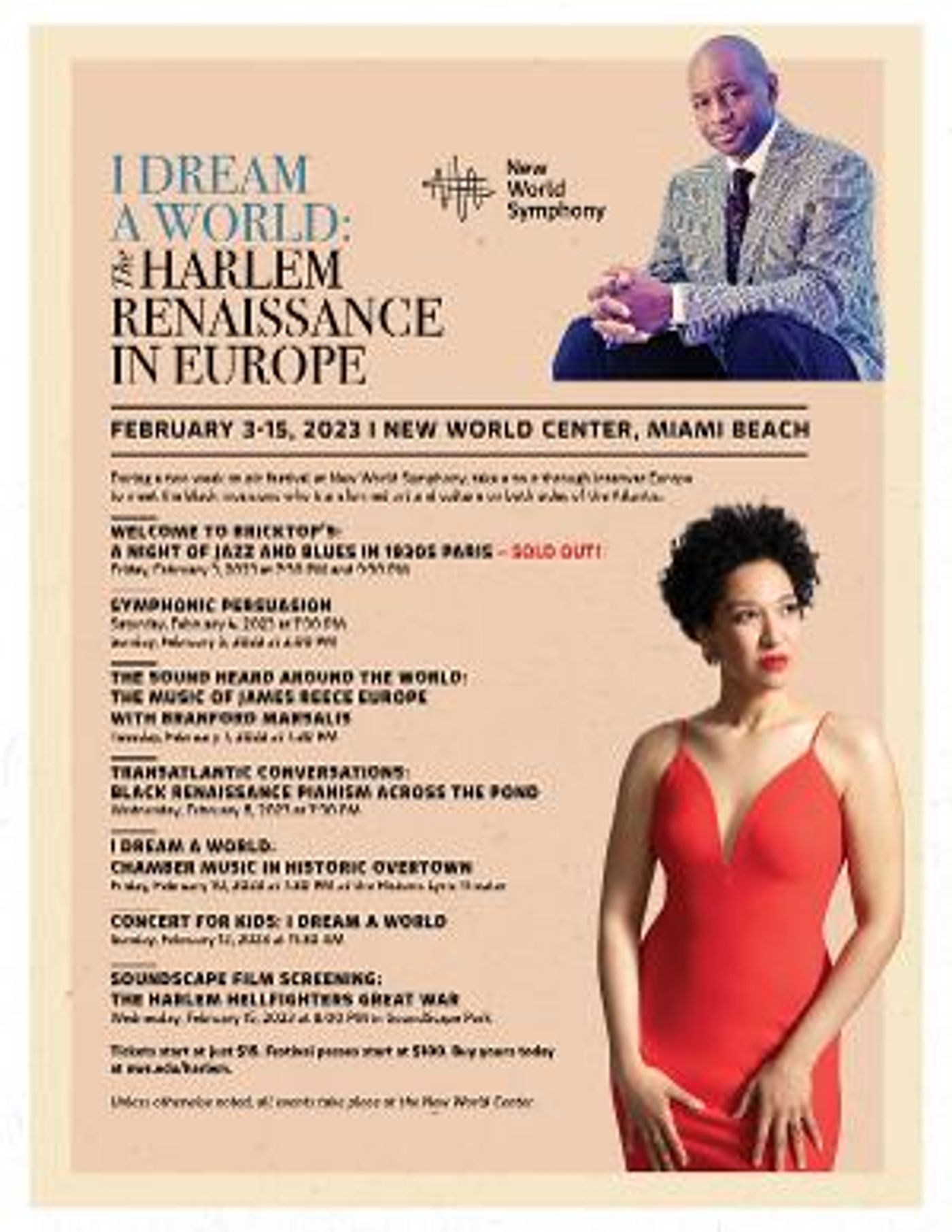 New World Symphony Presents I DREAM A WORLD: THE HARLEM RENAISSANCE IN EUROPE  Image