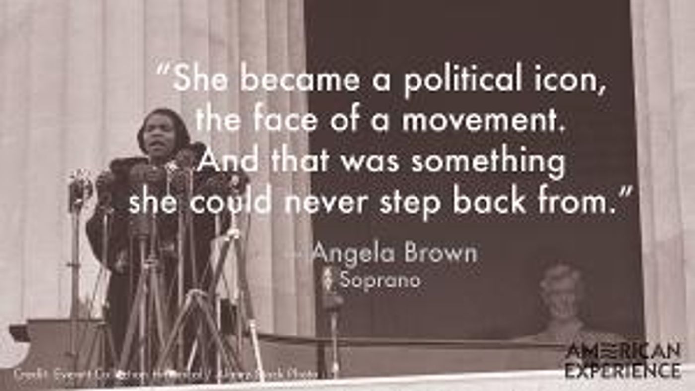 Soprano Angela Brown Interviewed in New Marian Anderson PBS Documentary, Voice Of Freedom  Image