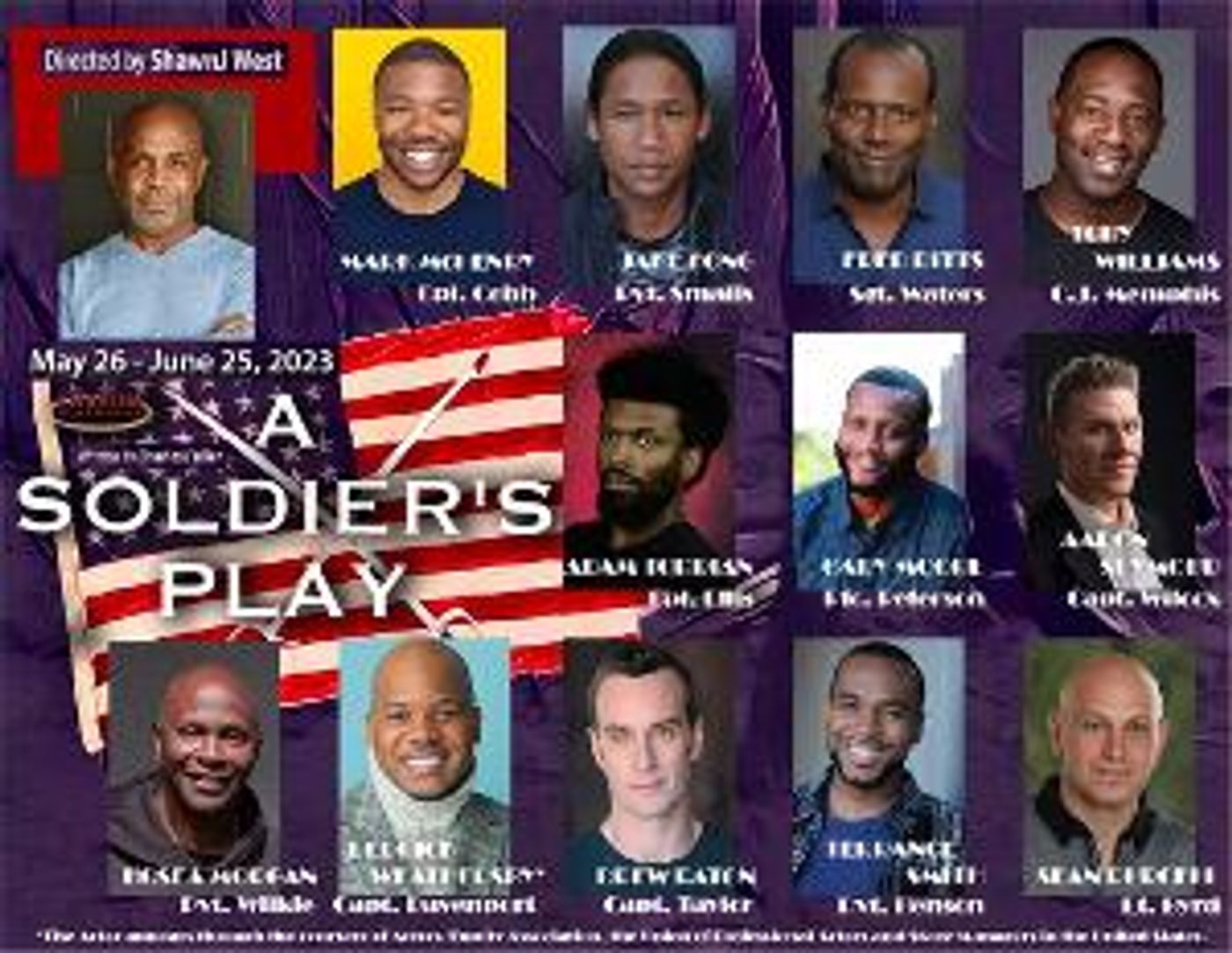 Cast Set for A SOLDIER'S PLAY At Altarena Playhouse  Image