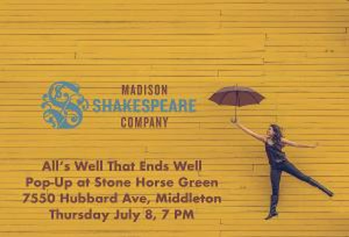Pop-Up Performances of ALL'S WELL THAT ENDS WELL to be Presented by Madison Shakespeare Company  Image