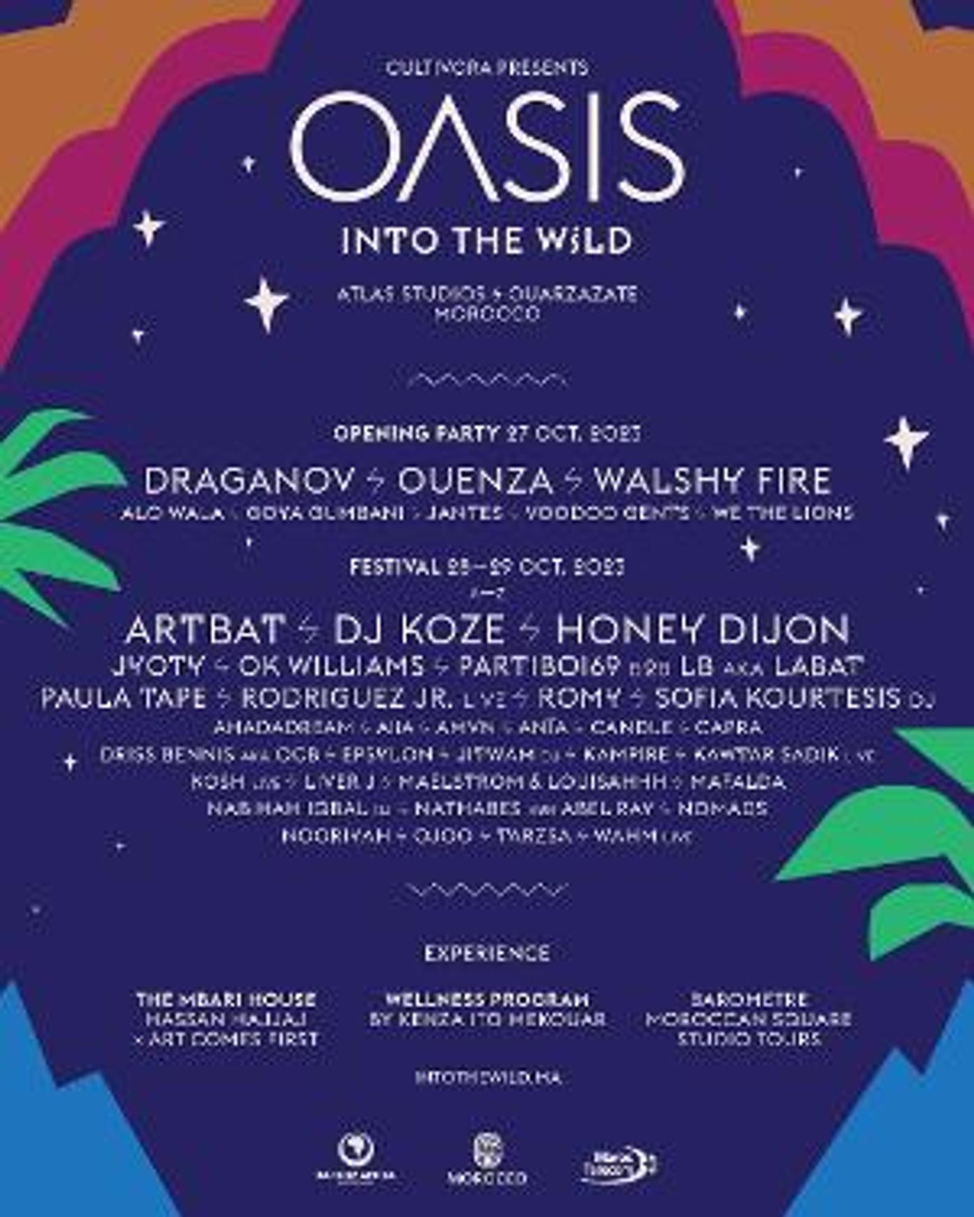 Oasis: Into The Wild in Morroco Announces Final Lineup With Honey Dijon, Walshy Fire, Romy, And More  Image