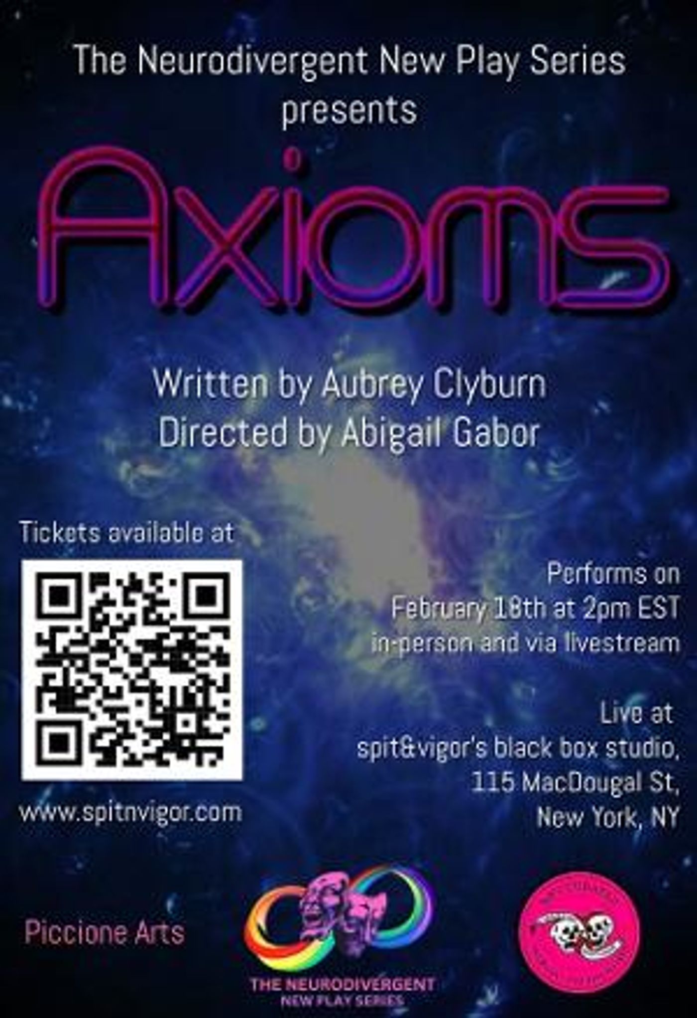 AXIOMS To Be Presented As Part Of The Neurodivergent New Play Series This February  Image