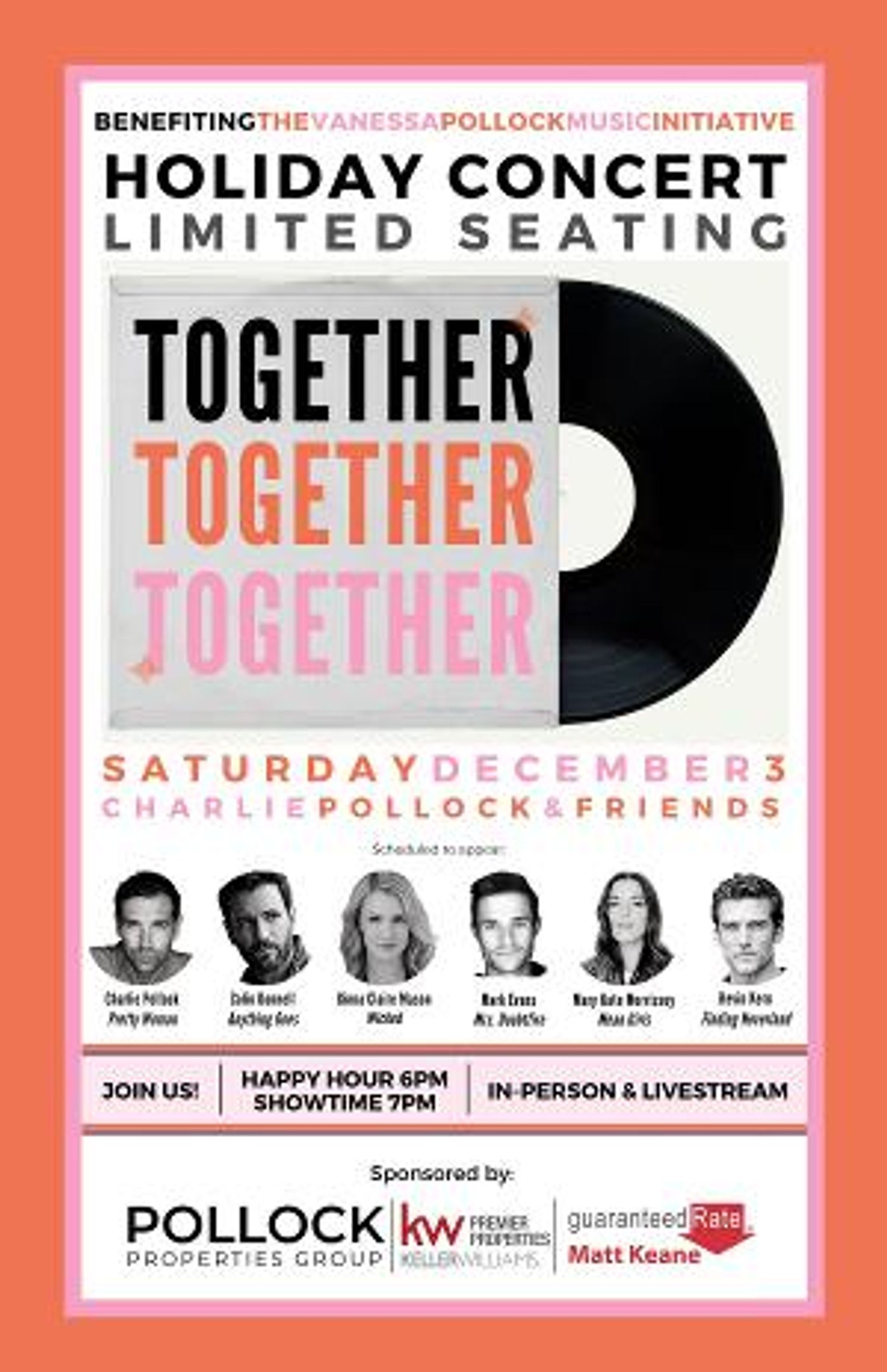 Holiday Concert Fundraiser TOGETHER TOGETHER TOGETHER Announced December 3  Image