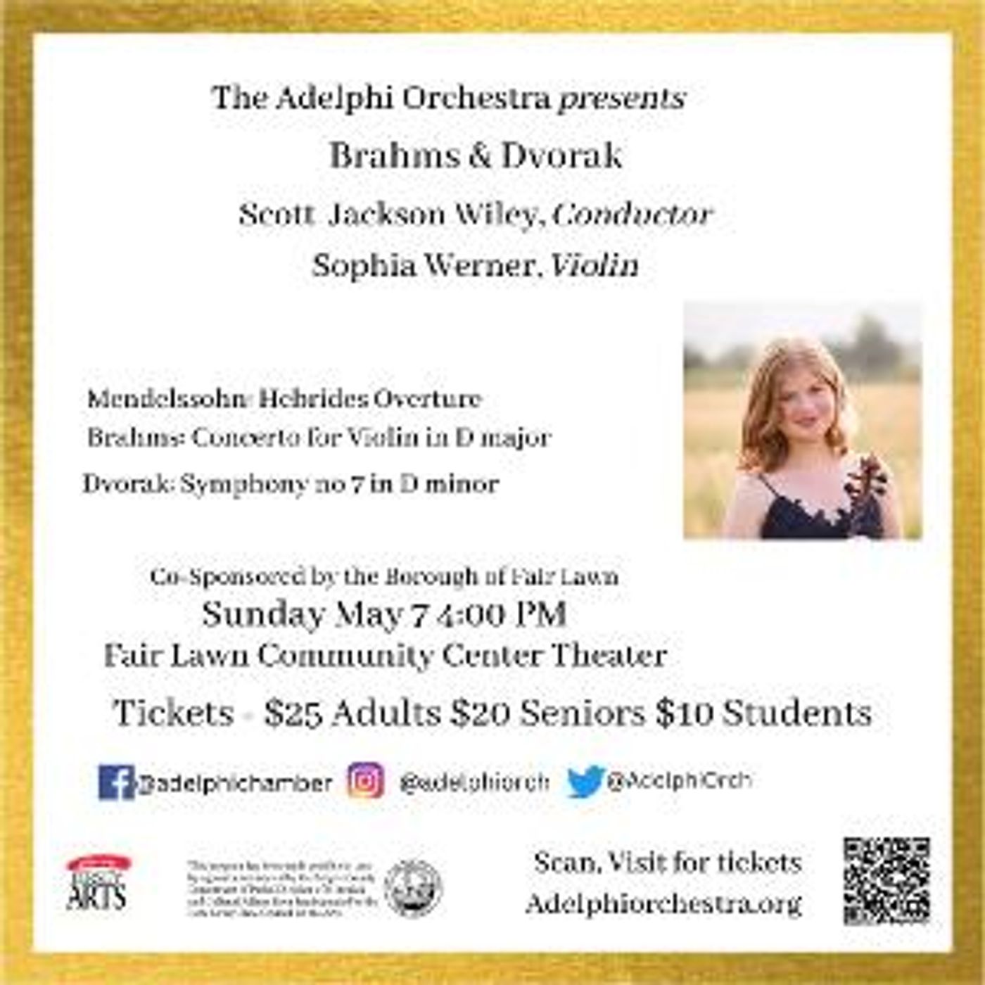 The Adelphi Orchestra Presents Brahms & Dvorak As Part Of MUSIC FOR ALL  Image