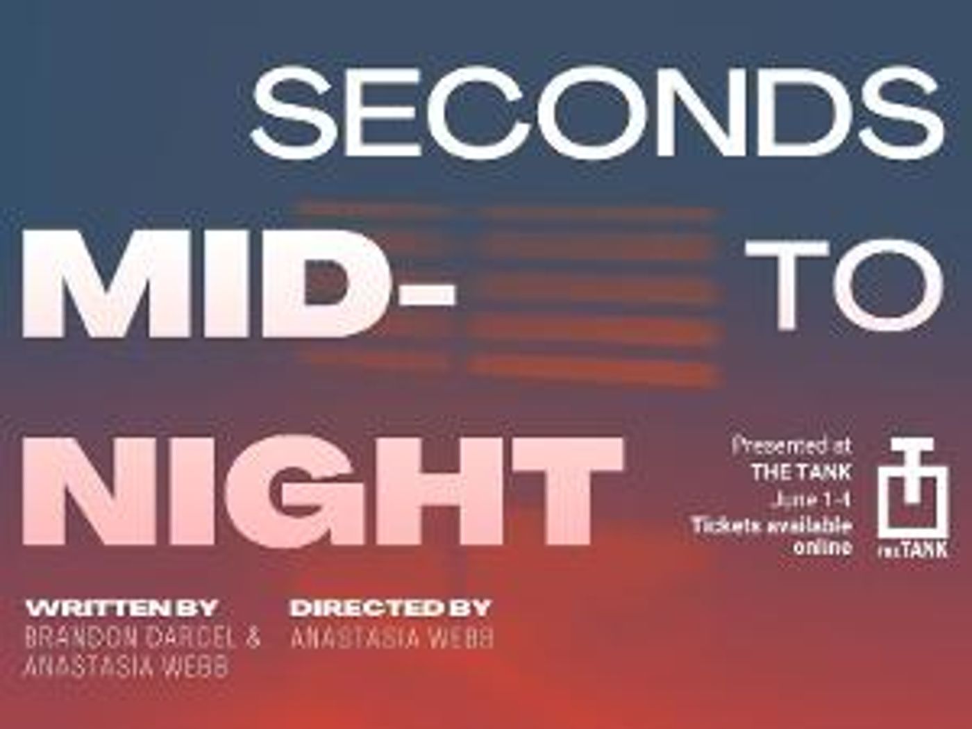 New Solo Show SECONDS TO MIDNIGHT to Play at The Tank in June  Image