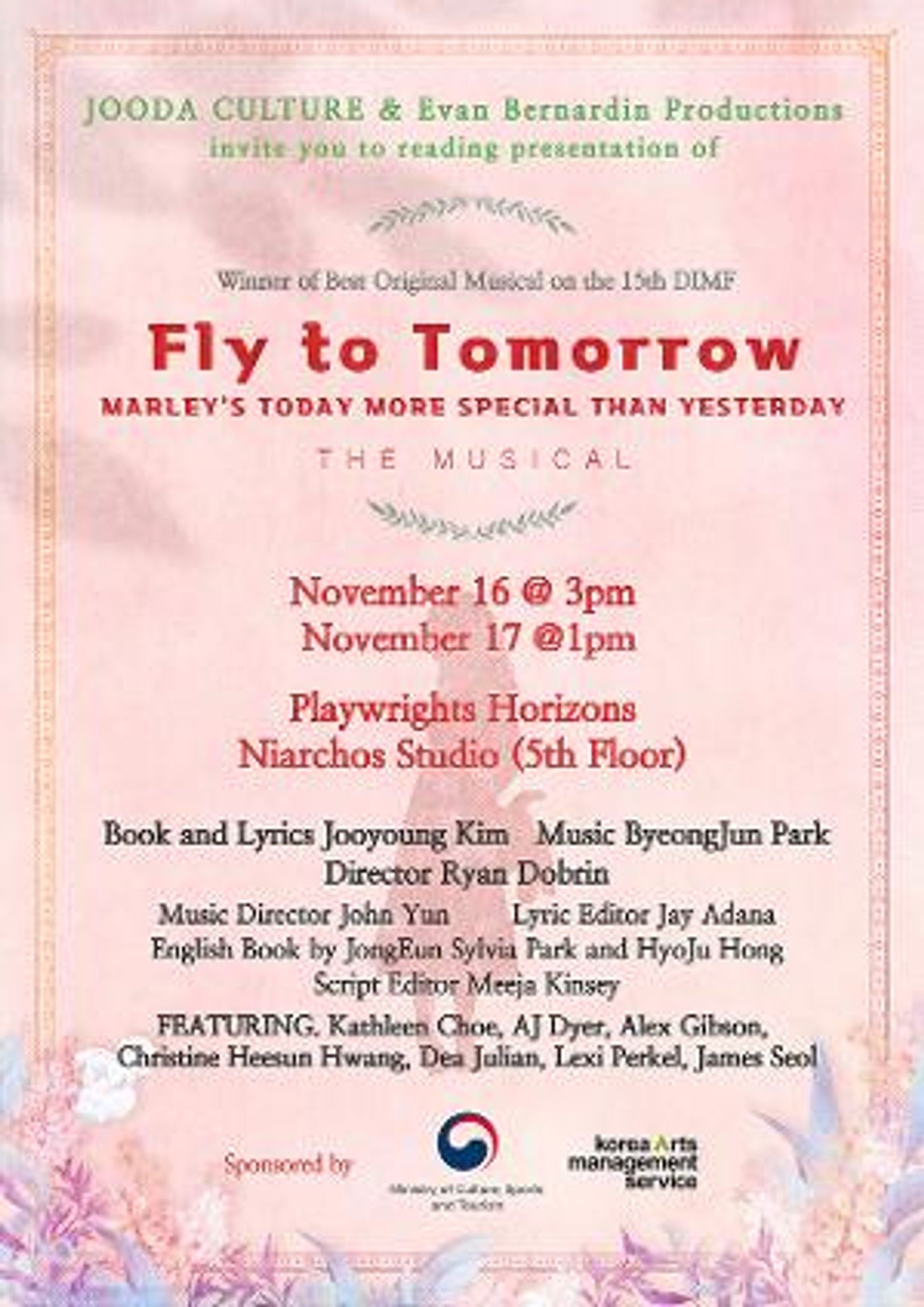 FLY TO TOMORROW Sets 29 - Hour Equity Reading For This Week at Playwrights Horizons  Image