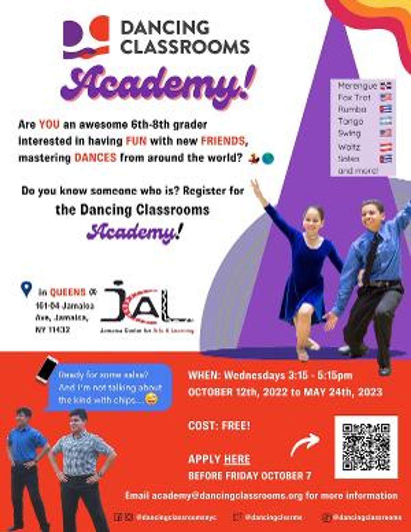 Dancing Classrooms Relaunches  Social Dance Academy  Image