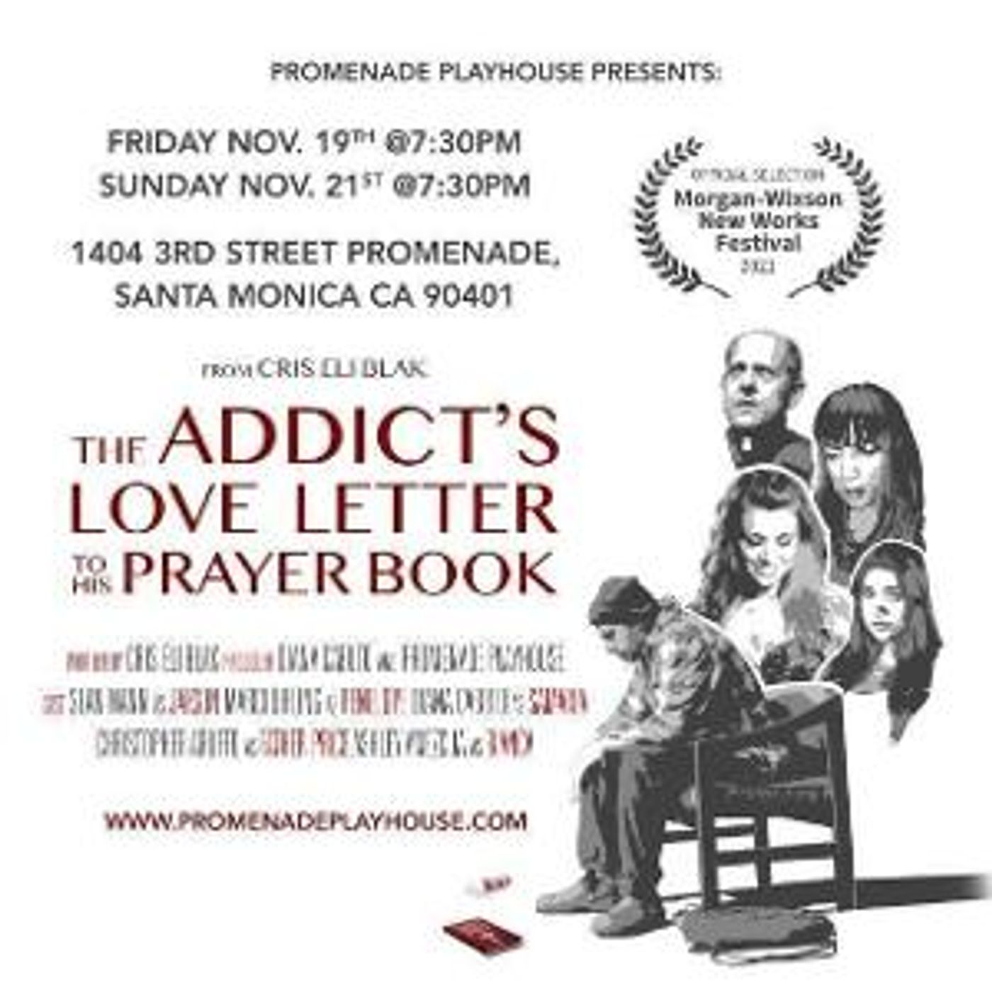 THE ADDICT'S LOVE LETTER TO HIS PRAYERBOOK ​​​​​​​to Play Limited Engagement At Promenade Playhouse  Image