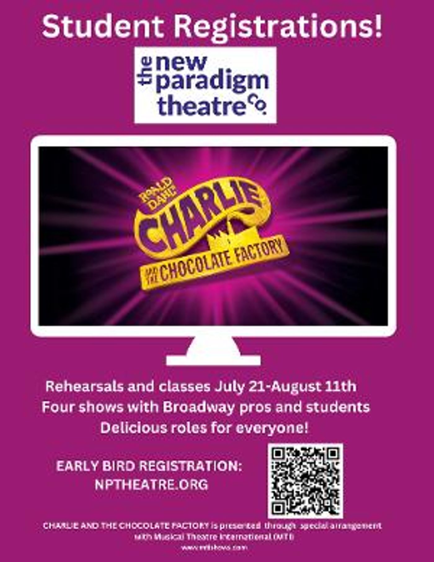 New Paradigm Theatre Accepting Student Applications For CHARLIE AND THE CHOCOLATE FACTORY  Image