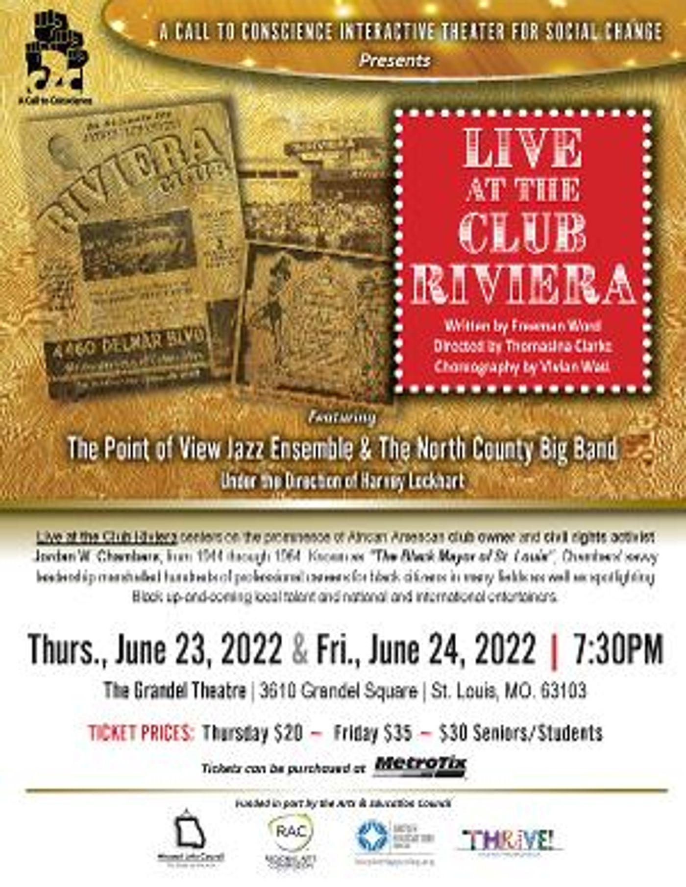 A Call To Conscience Interactive Theatre For Social Change Presents LIVE AT THE CLUB RIVIERA  Image