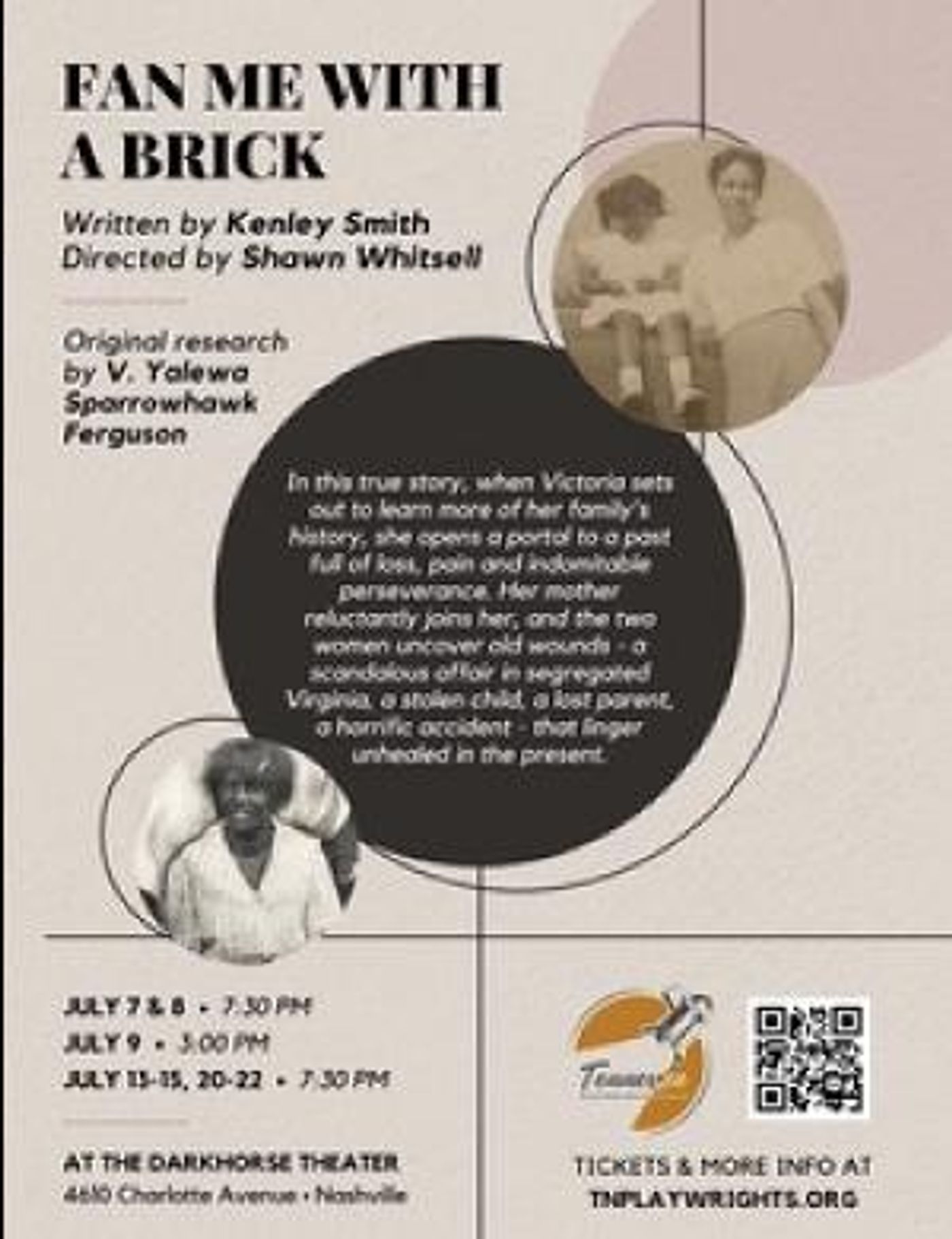 Tennessee Playwrights Studio Presents FAN ME WITH A BRICK At The Darkhorse Theater, July 7-22  Image