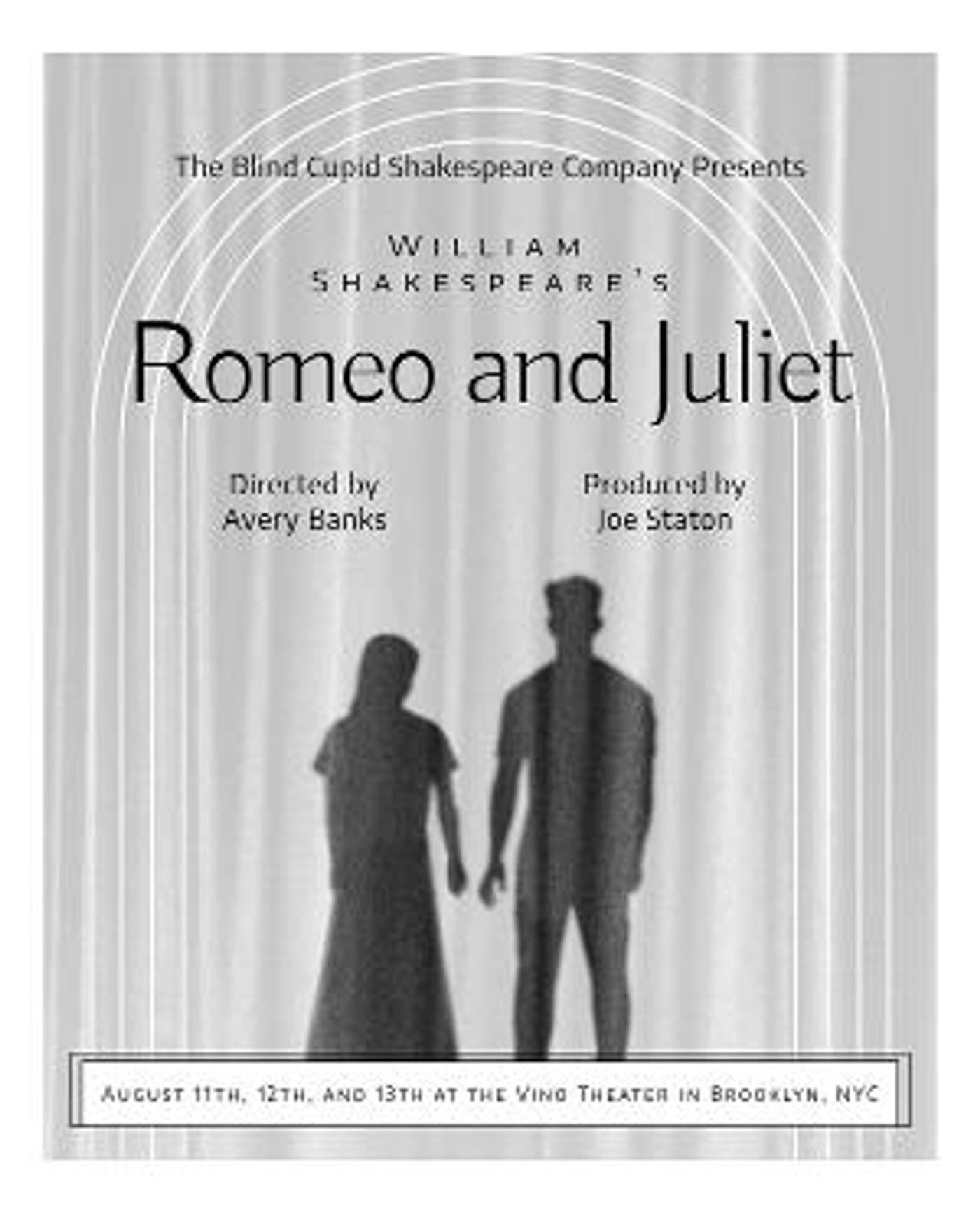 The Blind Cupid Shakespeare Company to Present ROMEO AND JULIET, Live At The Vino Theater in August  Image
