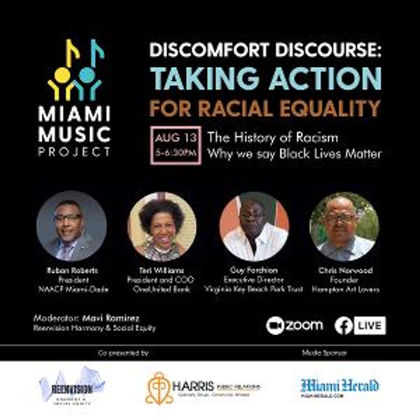 The Miami Music Project, ReEnvision Harmony, and Social Equity To Host Anti-Racism Town Hall Webinars  Image