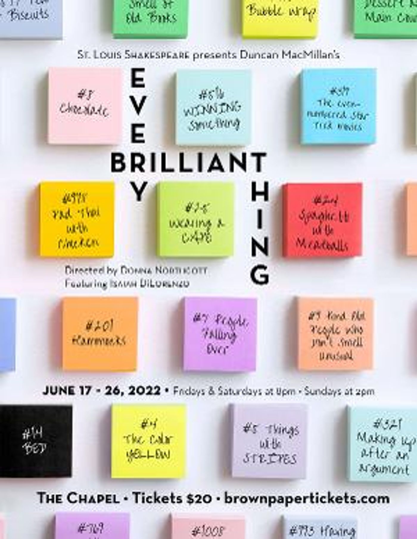 St. Louis Shakespeare Presents EVERY BRILLIANT THING  Image