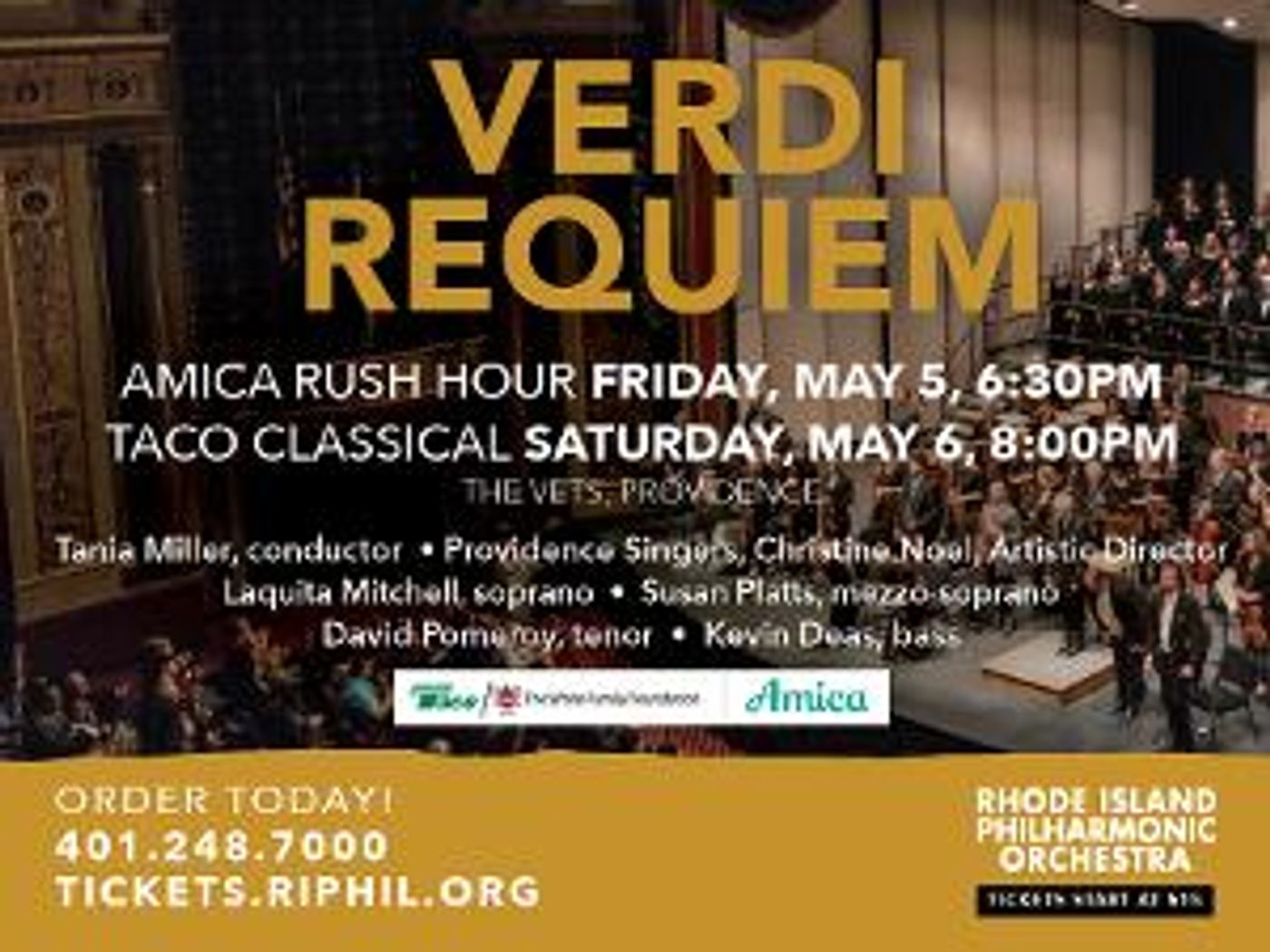 The Rhode Island Philharmonic Orchestra to Present Its TACO Classical Series Season Finale, VERDI REQUIEM  Image
