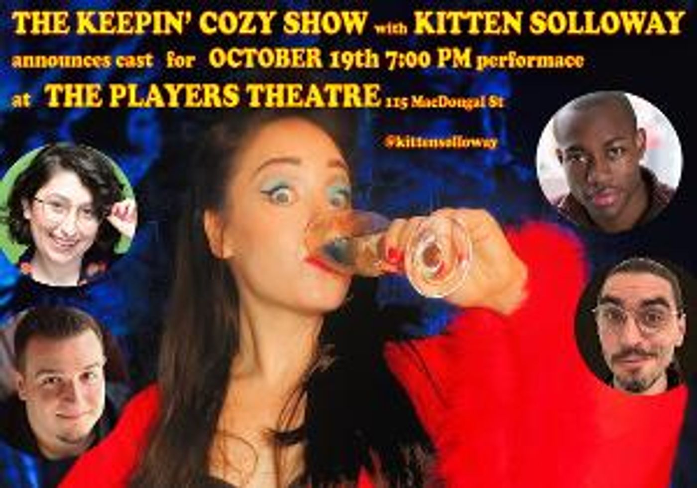 Cast Announced For October's KEEPIN' COZY SHOW WITH KITTEN SOLLOWAY At The Players Theatre  Image