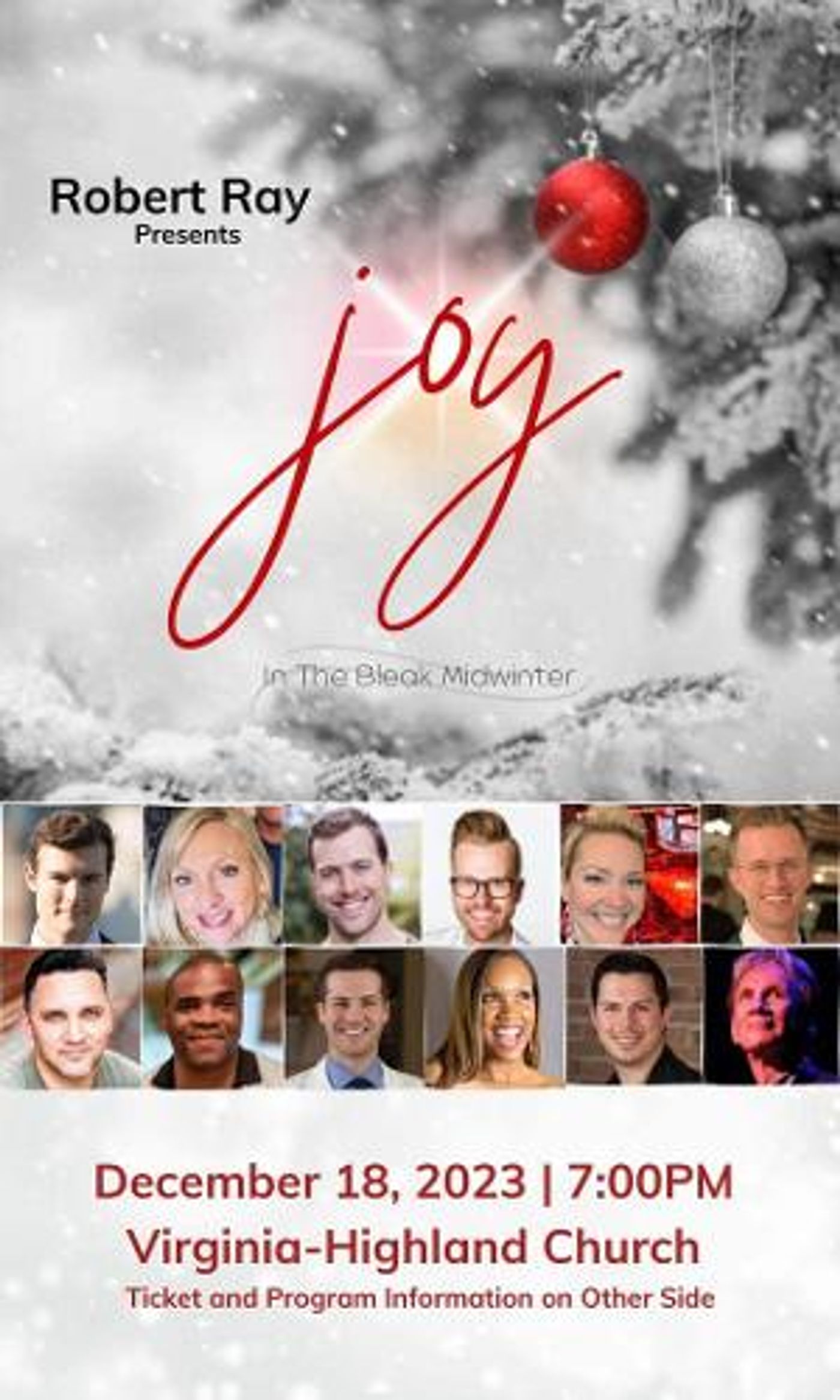 Renowned Entertainer Robert Ray To Spread JOY IN THE BLEAK MIDWINTER At Virginia Highlands Church  Image