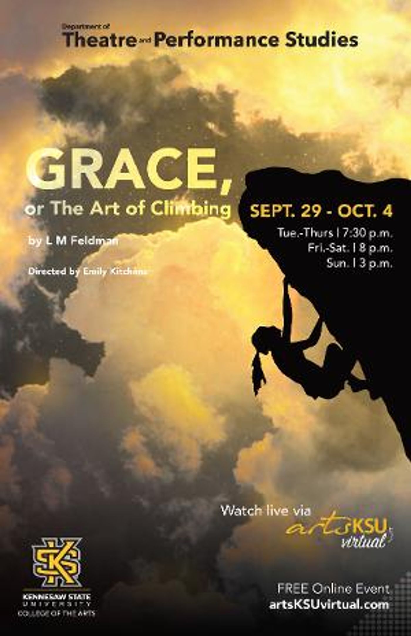 ArtsKSU Virtual To Present GRACE, OR THE ART OF CLIMBING  Image