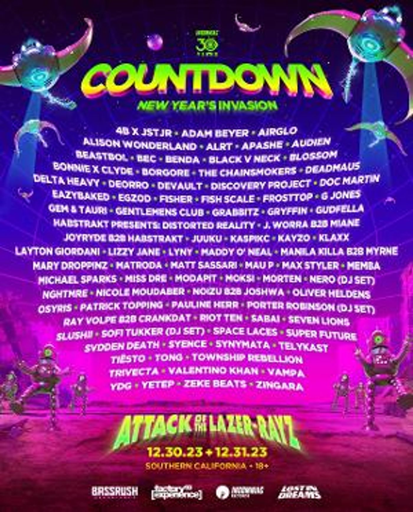 Countdown NYE Unveils 2023 Lineup With Deadmau5, The Chainsmokers, Tiësto, And More  Image
