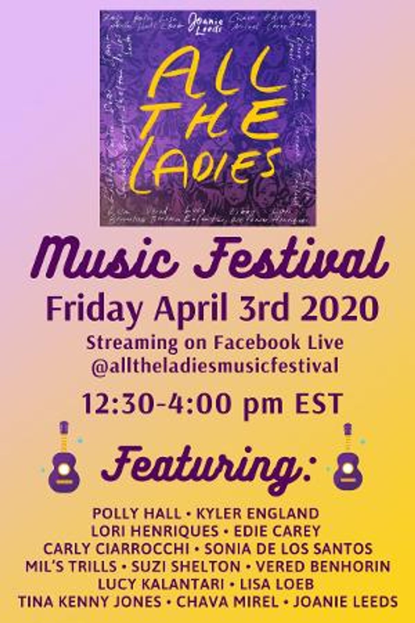 Joanie Leeds Presents: ALL THE LADIES ONLINE MUSIC FESTIVAL  Image