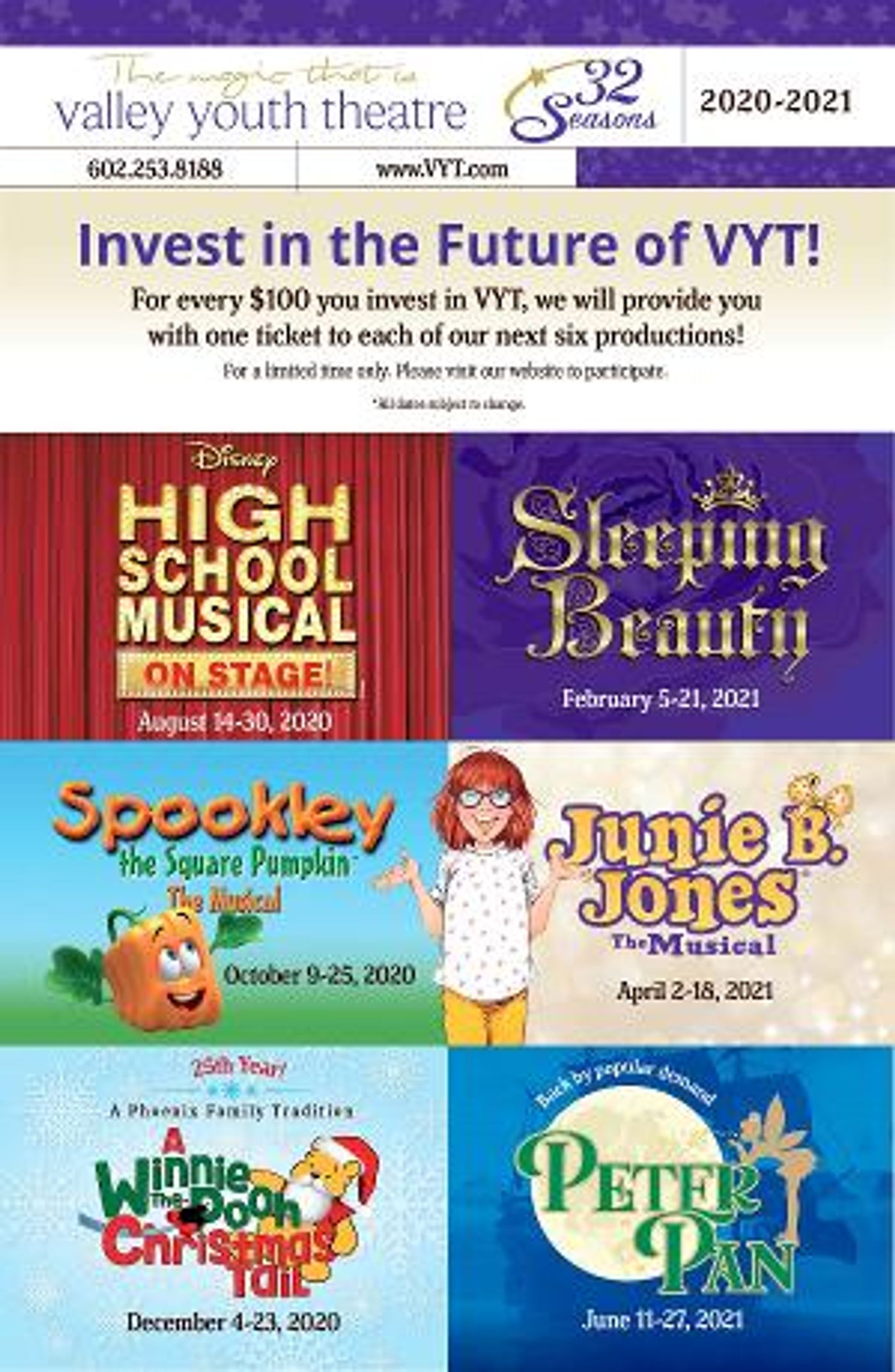Valley Youth Theatre Launches 'Invest In VYT' Campaign  Image