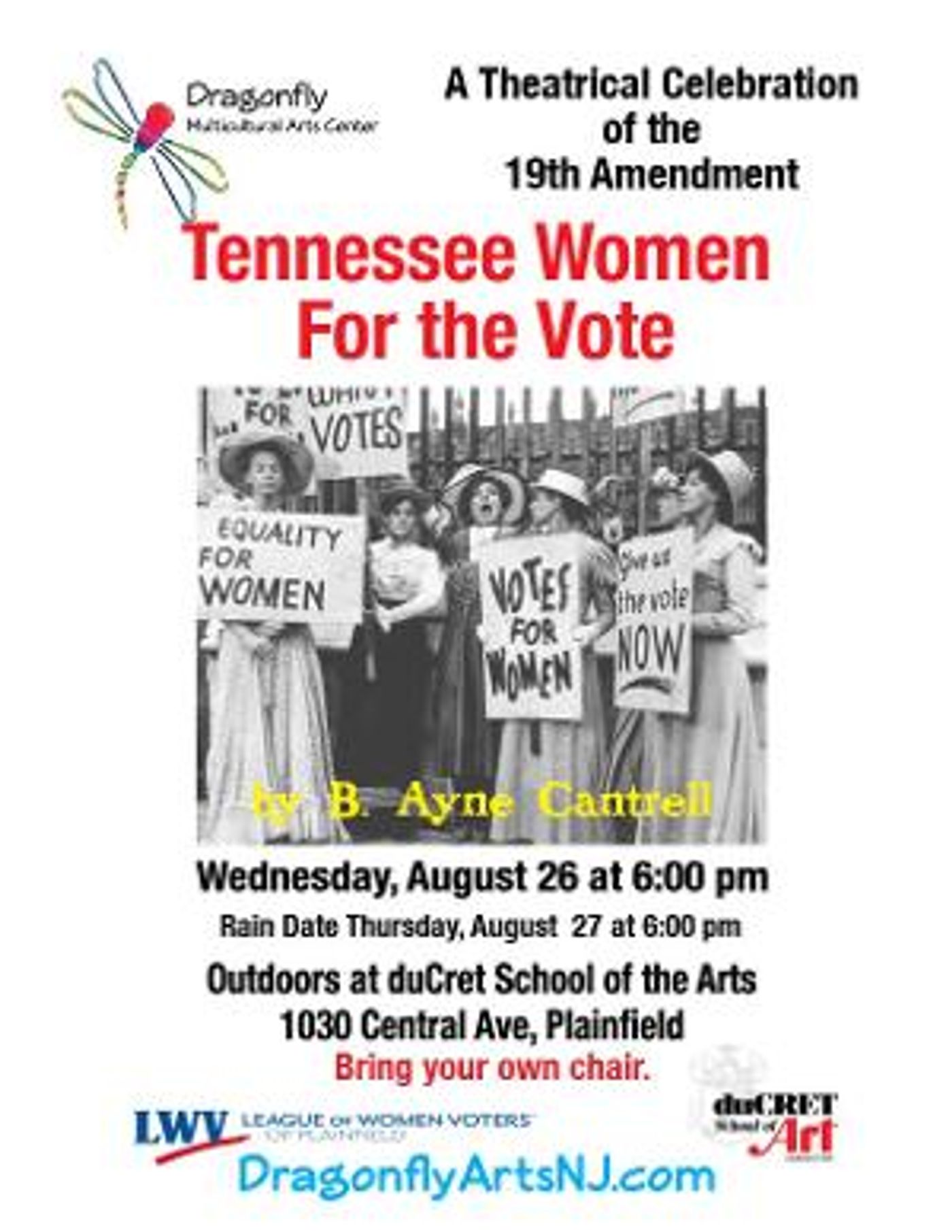 Dragonfly Multicultural Arts Center Announces Outdoor Production of TENNESSEE WOMEN FOR THE VOTE  Image