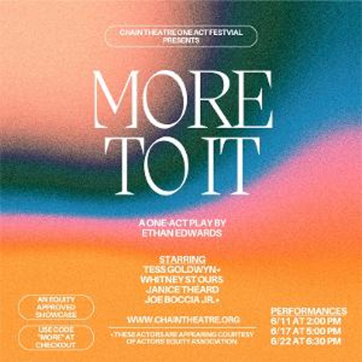 MORE TO IT By Ethan Edwards To Premiere At The Chain Theatre Summer One-Act Festival  Image