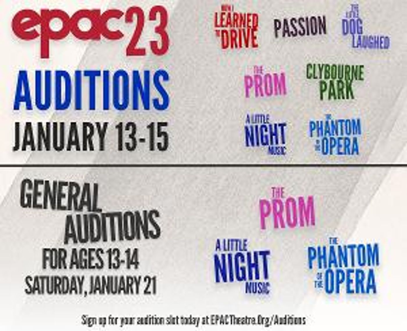 The Ephrata Performing Arts Center to Hold General Auditions For Its 2023 Season in January  Image