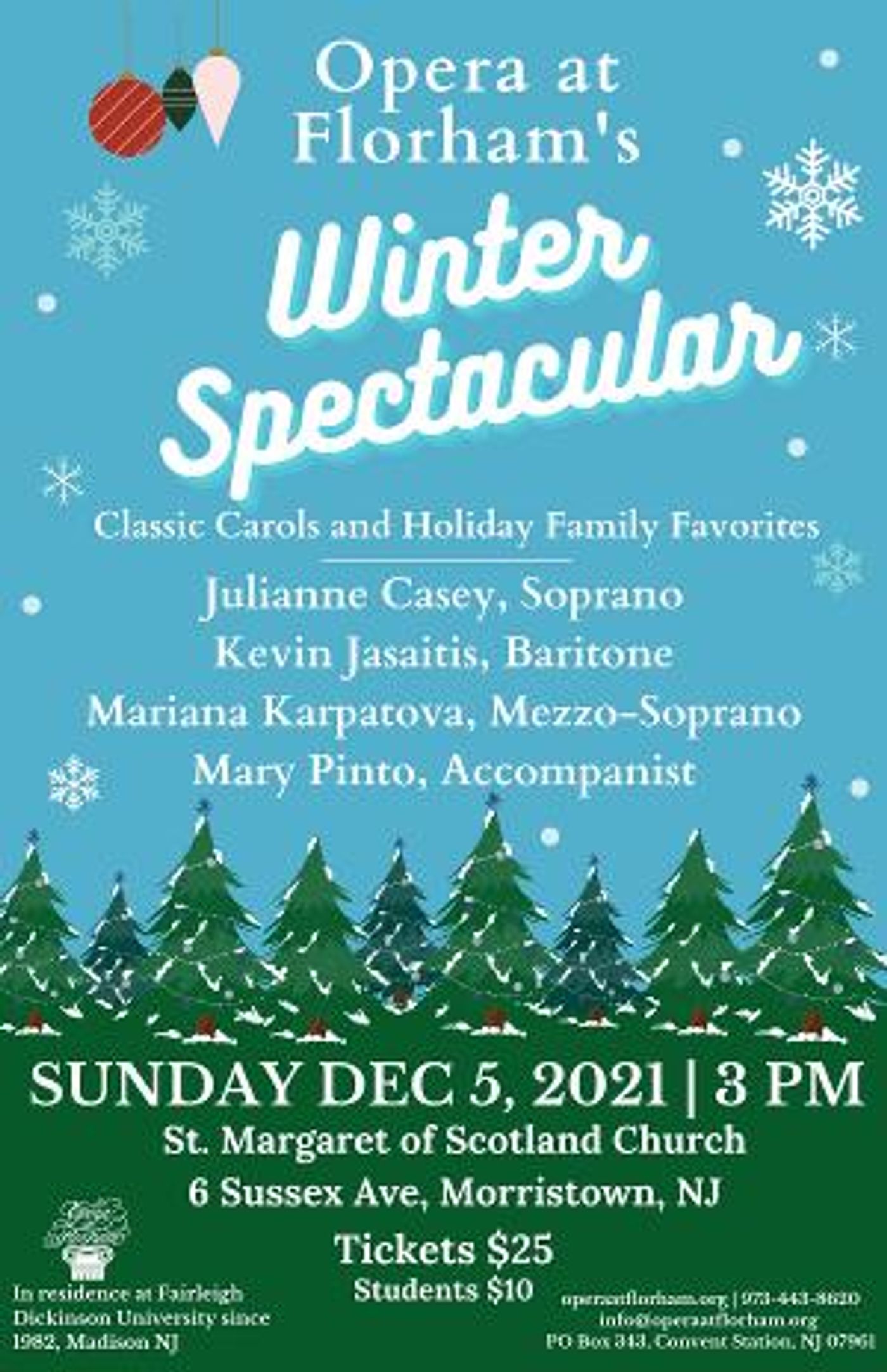 Opera At Florham to Present Their WINTER SPECTACULAR  Image