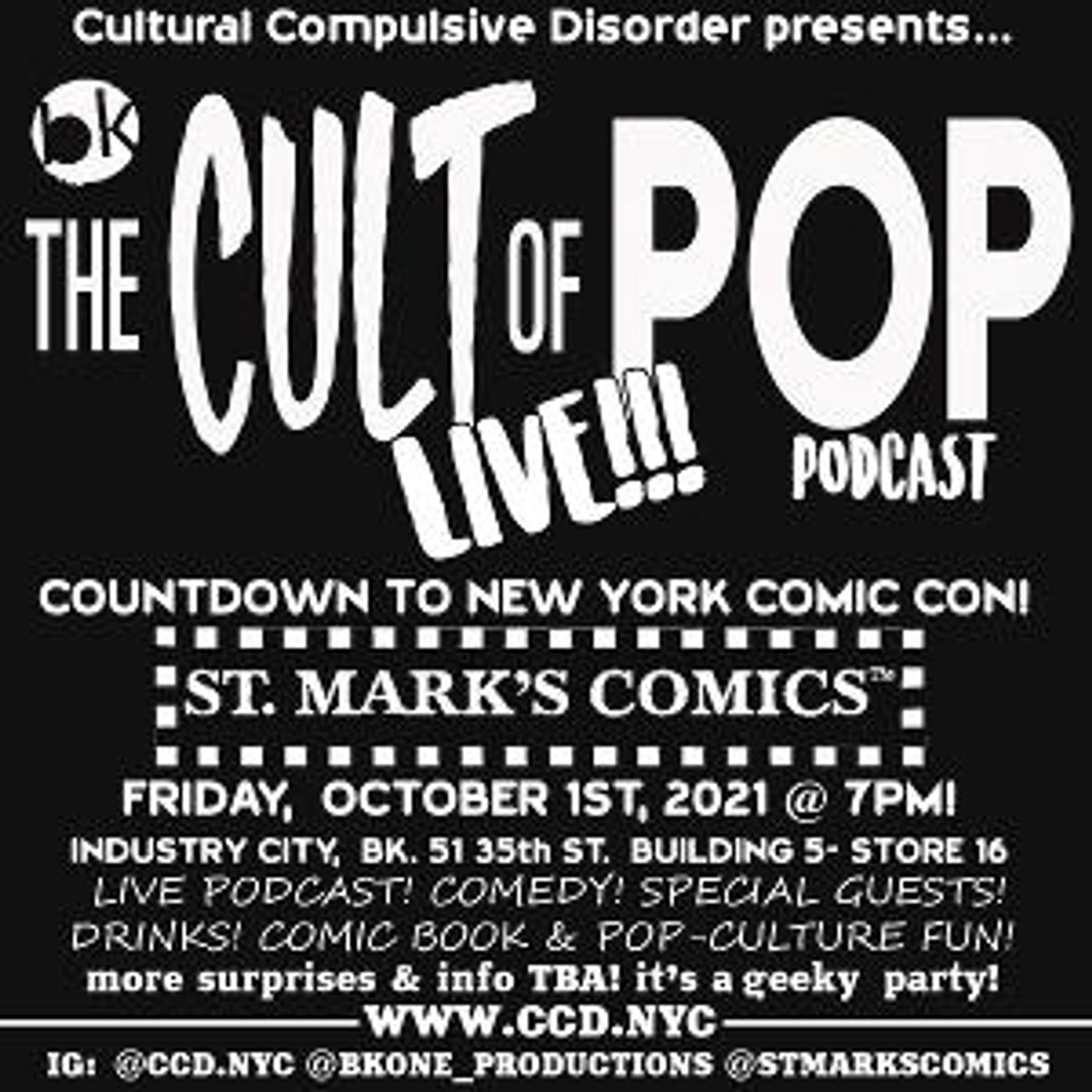 THE CULT OF POP: LIVE! to be Presented at St. Marks Comics  Image