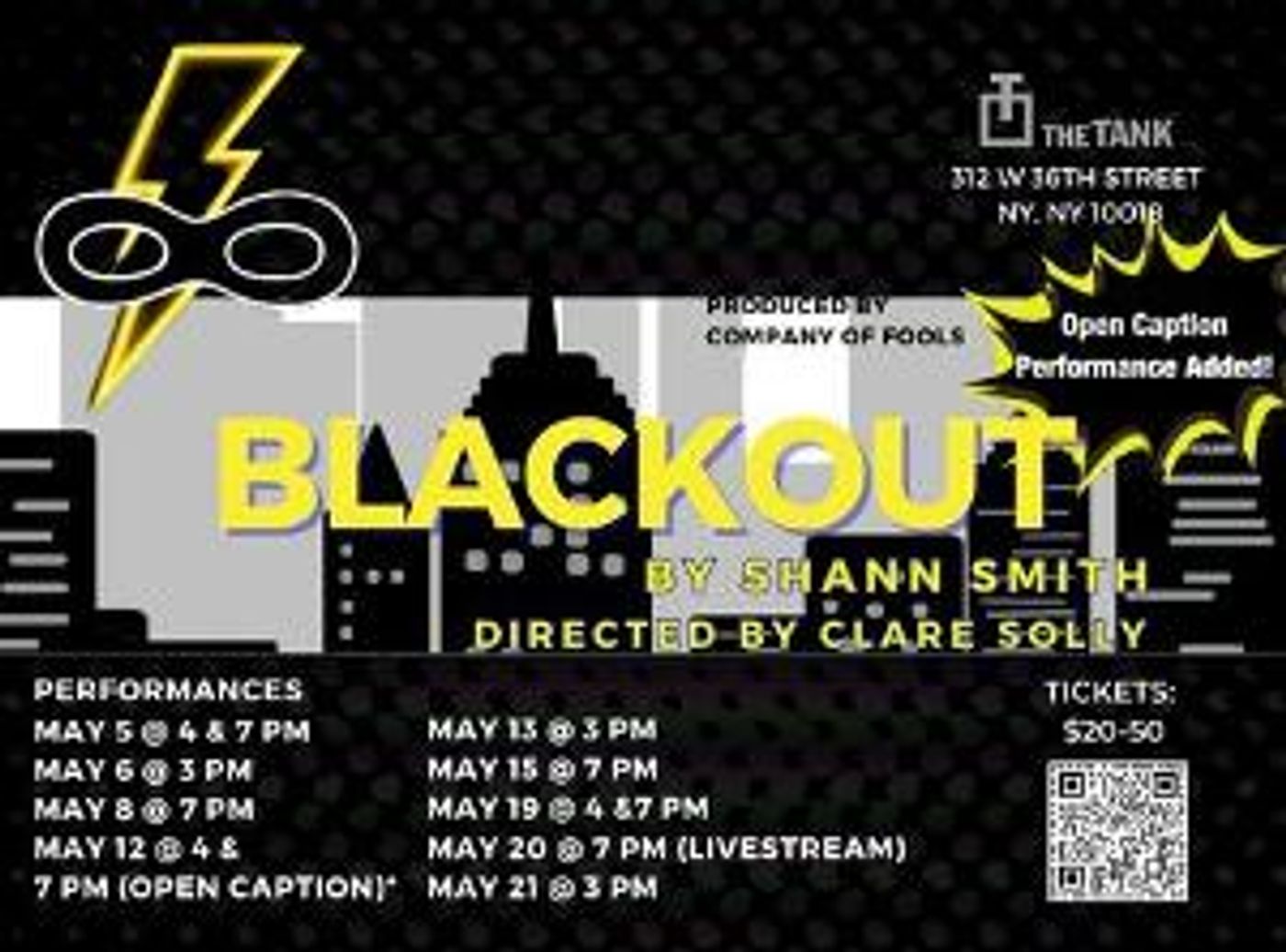 Shann Smith's BLACKOUT Now Running at The Tank  Image