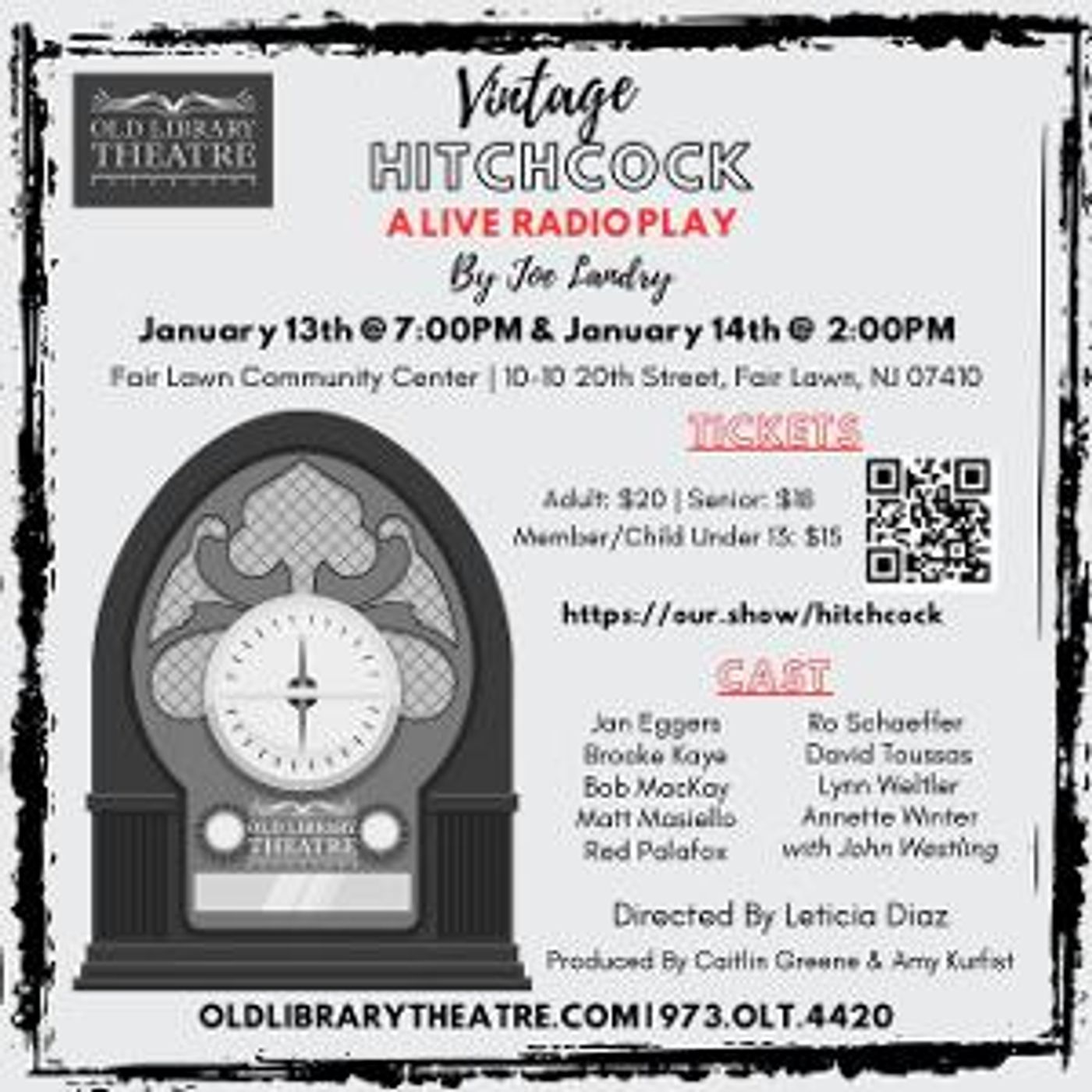 Old Library Theatre to Open 2024 Season With VINTAGE HITCHCOCK: A LIVE RADIO PLAY  Image