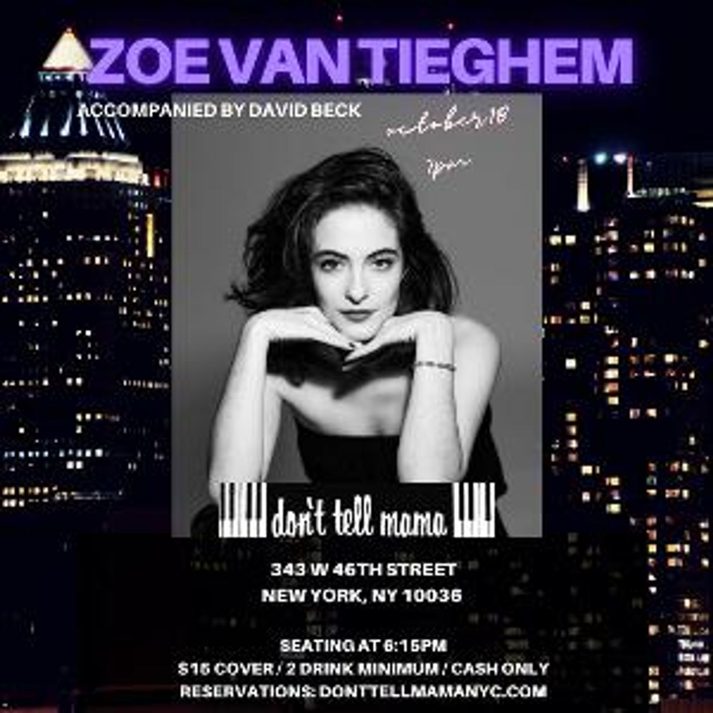 Zoë Van Tieghem Brings BORN AND RAISED Cabaret To Don't Tell Mama  Image